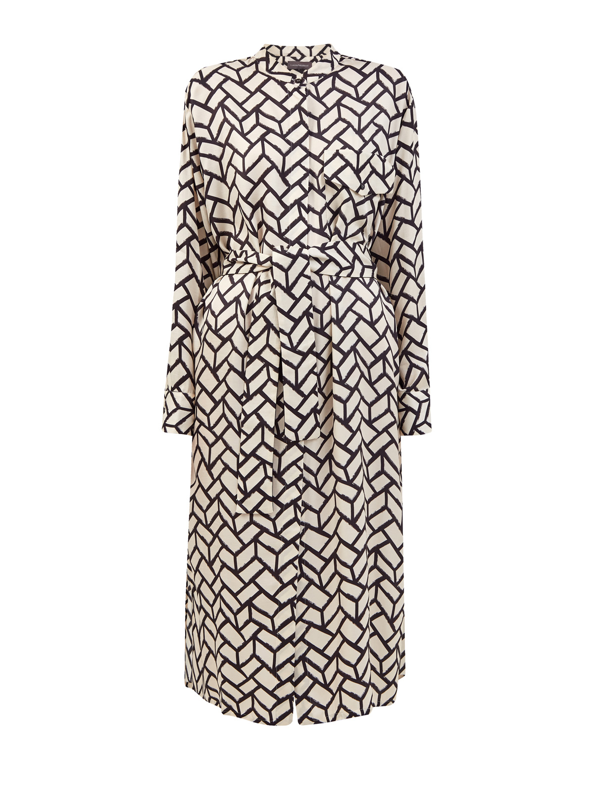 Платье-рубашка из вискозы с геометрическим принтом и поясом LORENA ANTONIAZZI, цвет мульти, размер 42;46