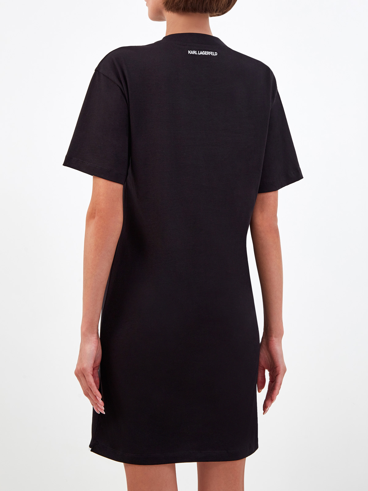 Платье-футболка с контрастным декором K/Signature KARL LAGERFELD, цвет черный, размер M;L;XL;S Платье-футболка с контрастным декором K/Signature - фото 4