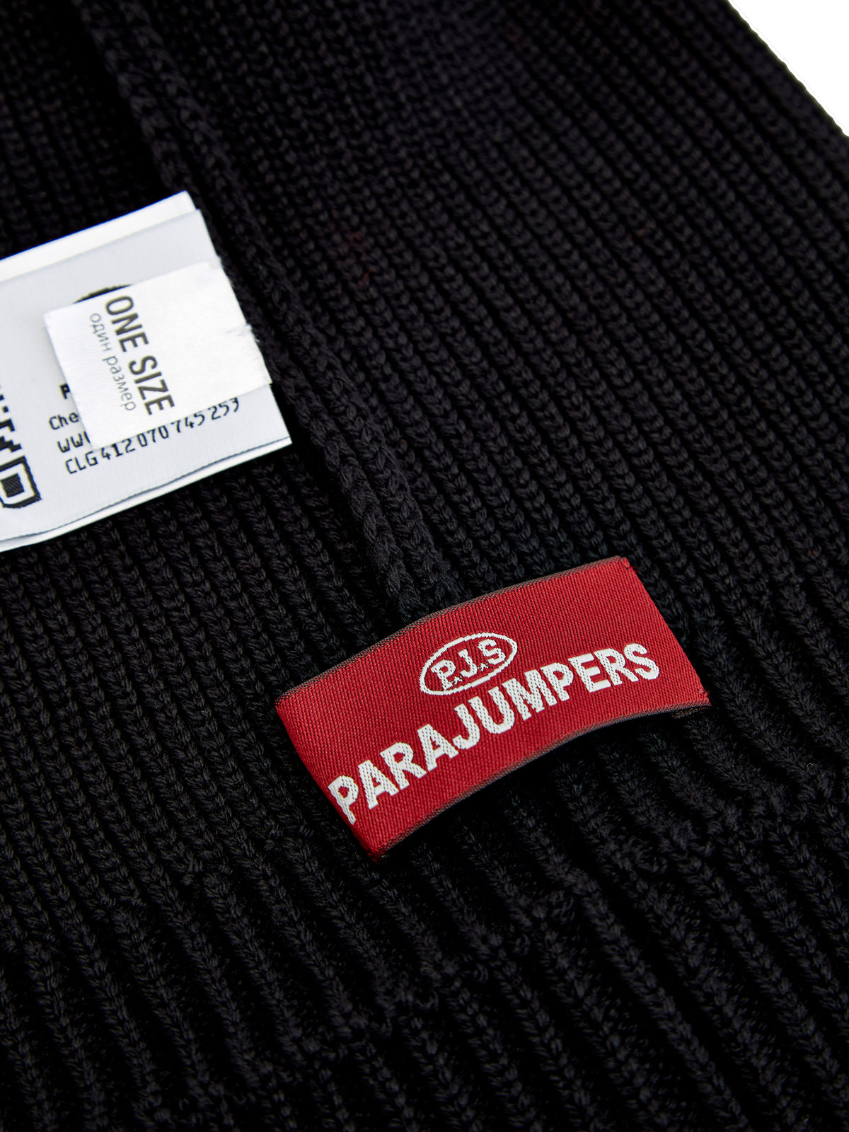 Шапка-бини Street Hat из шерсти мериноса с отворотом PARAJUMPERS, цвет черный, размер S;M;L - фото 4