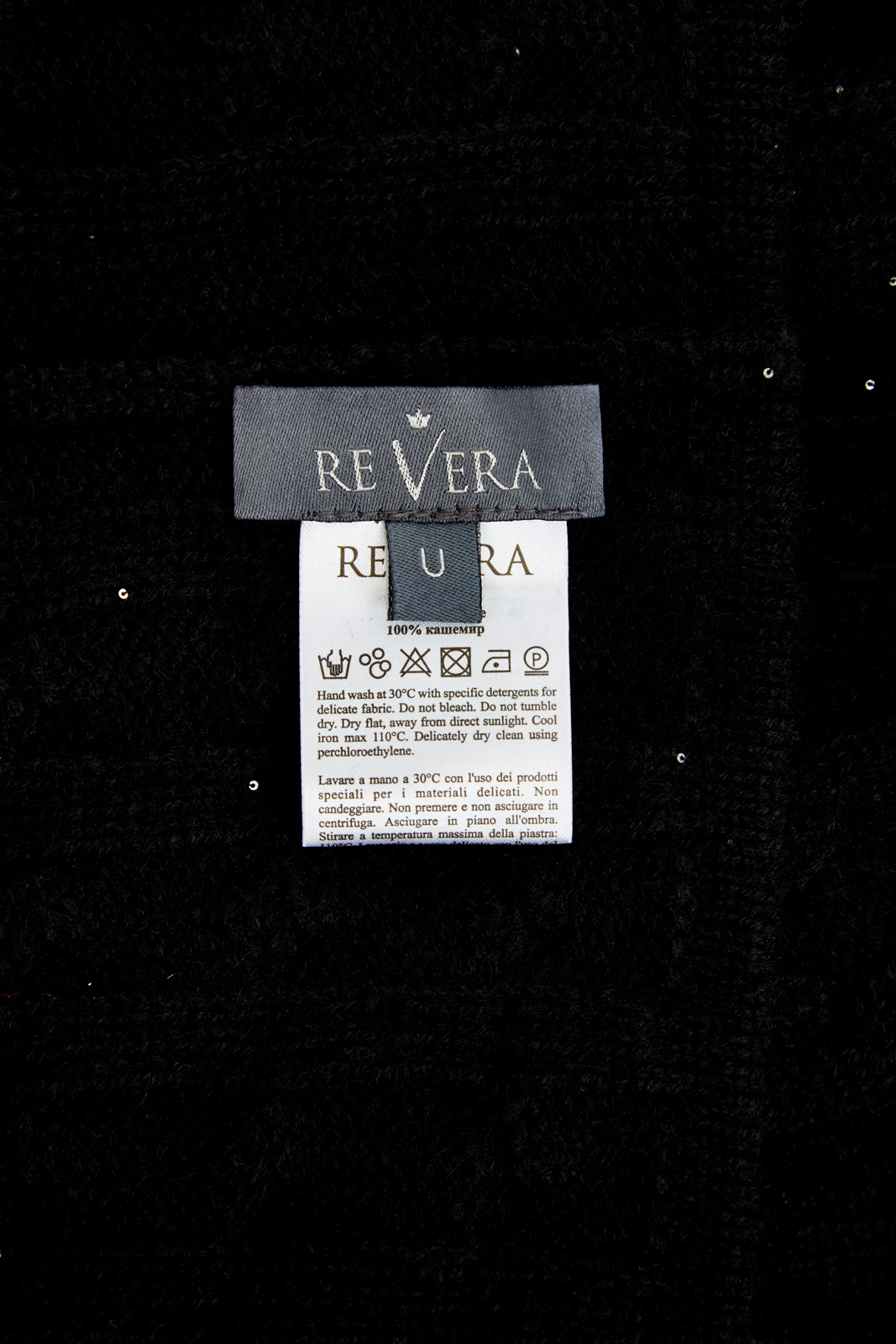 Кашемировый капор с вплетенными мерцающими пайетками RE VERA, цвет черный, размер 40.5;41;41.5;42;43;43.5;44;42.5 - фото 4