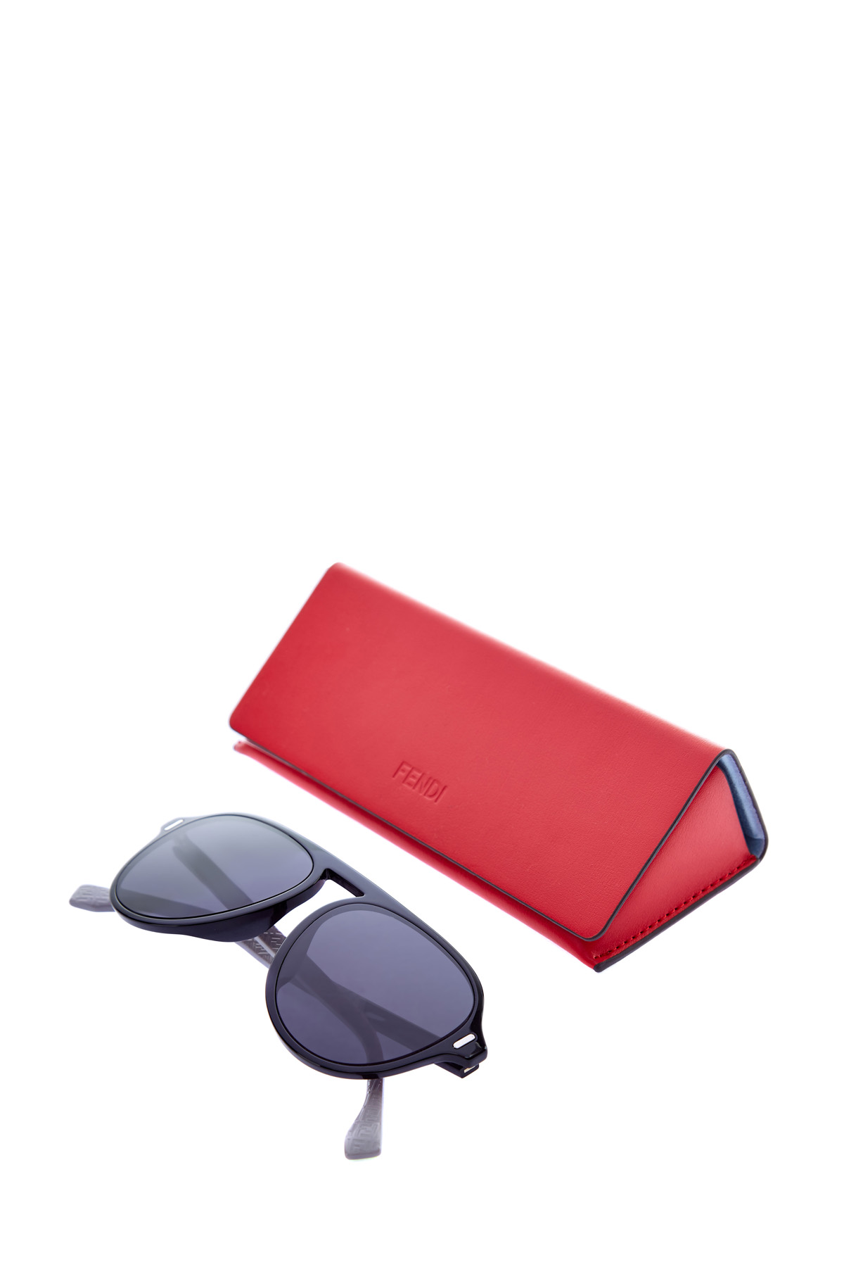 Очки с дужками-colorblock из легкого ацетата FENDI (sunglasses), цвет черный, размер 40 - фото 5