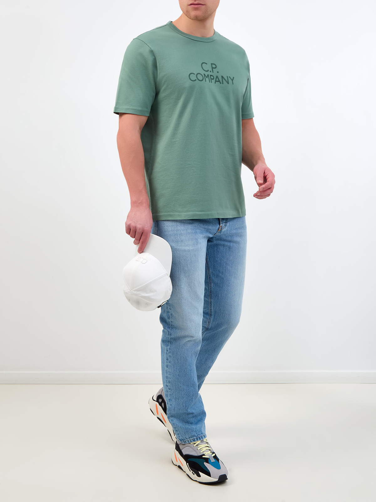 Футболка из плотного джерси с вышивкой в стиле леттеринг C.P.COMPANY, цвет зеленый, размер 48;50;52;54 - фото 2