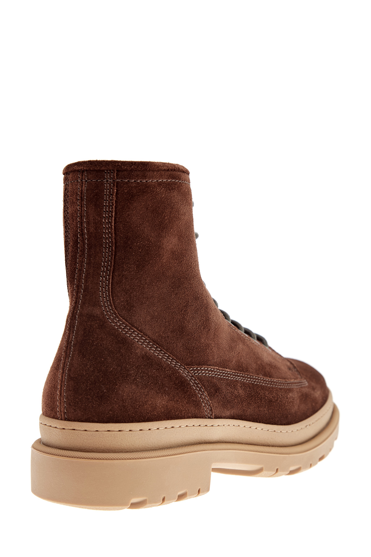 Высокие ботинки из замши с литой подошвой BRUNELLO CUCINELLI, цвет коричневый, размер 39;41;43 - фото 4