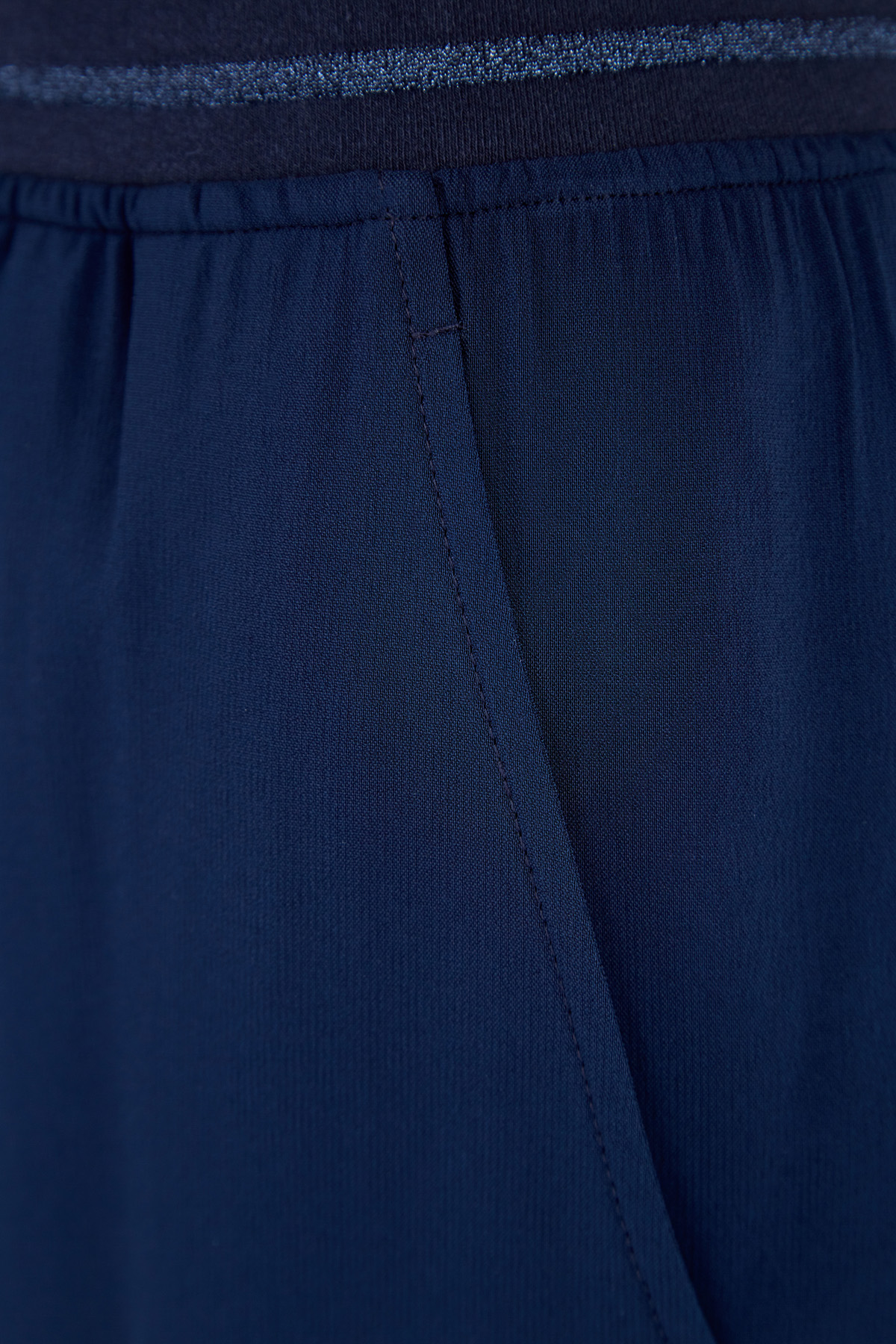 Укороченные брюки из струящейся ткани с трикотажным поясом LORENA ANTONIAZZI, цвет синий, размер 48;46 - фото 5