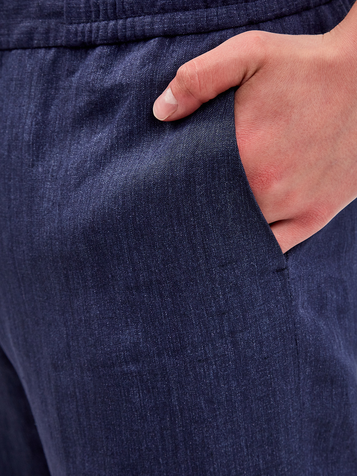 Льняные брюки прямого кроя с меланжевым эффектом ETRO, цвет синий, размер 48;50;52;54 - фото 5