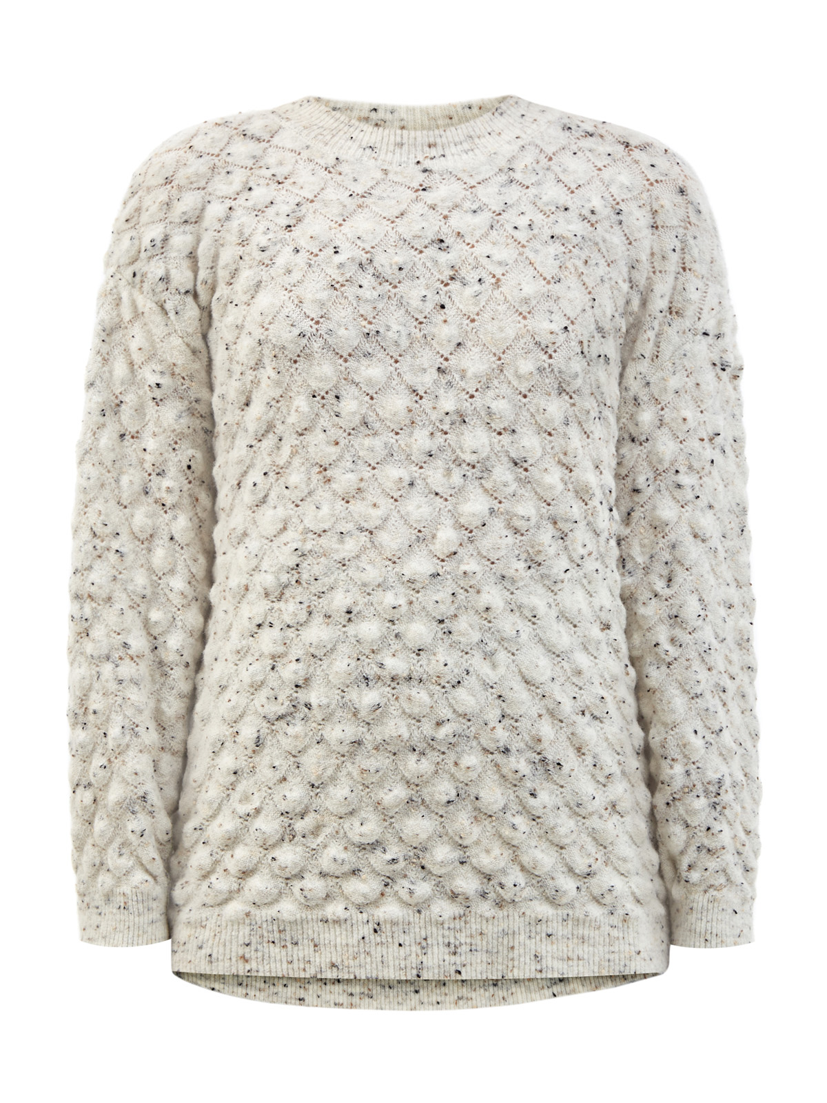 

Джемпер из мягкой шерсти и акрила с фактурным узором, Бежевый, Джемпер из мягкой шерсти и акрила с фактурным узором