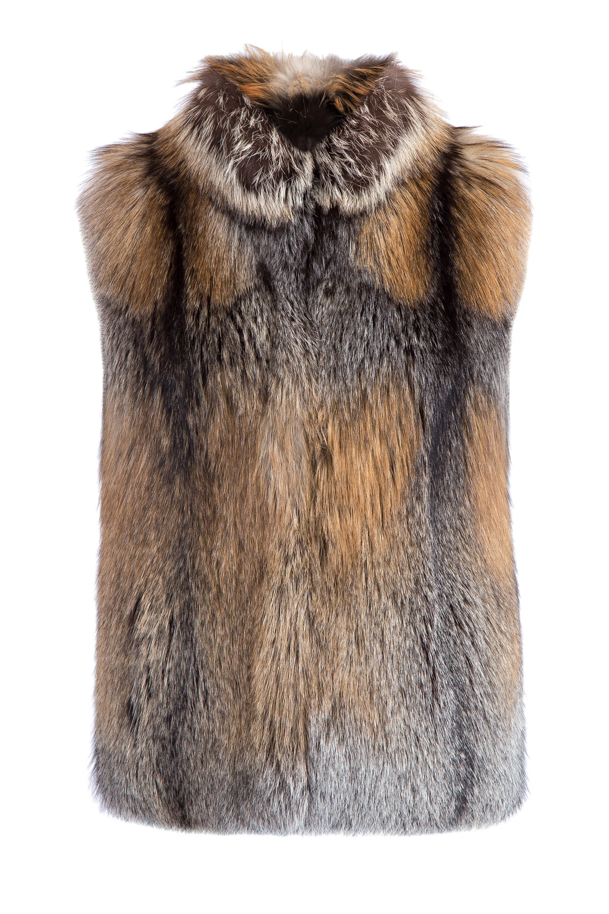 меховой жилет YVES SALOMON, цвет коричневый, размер 38 - фото 1