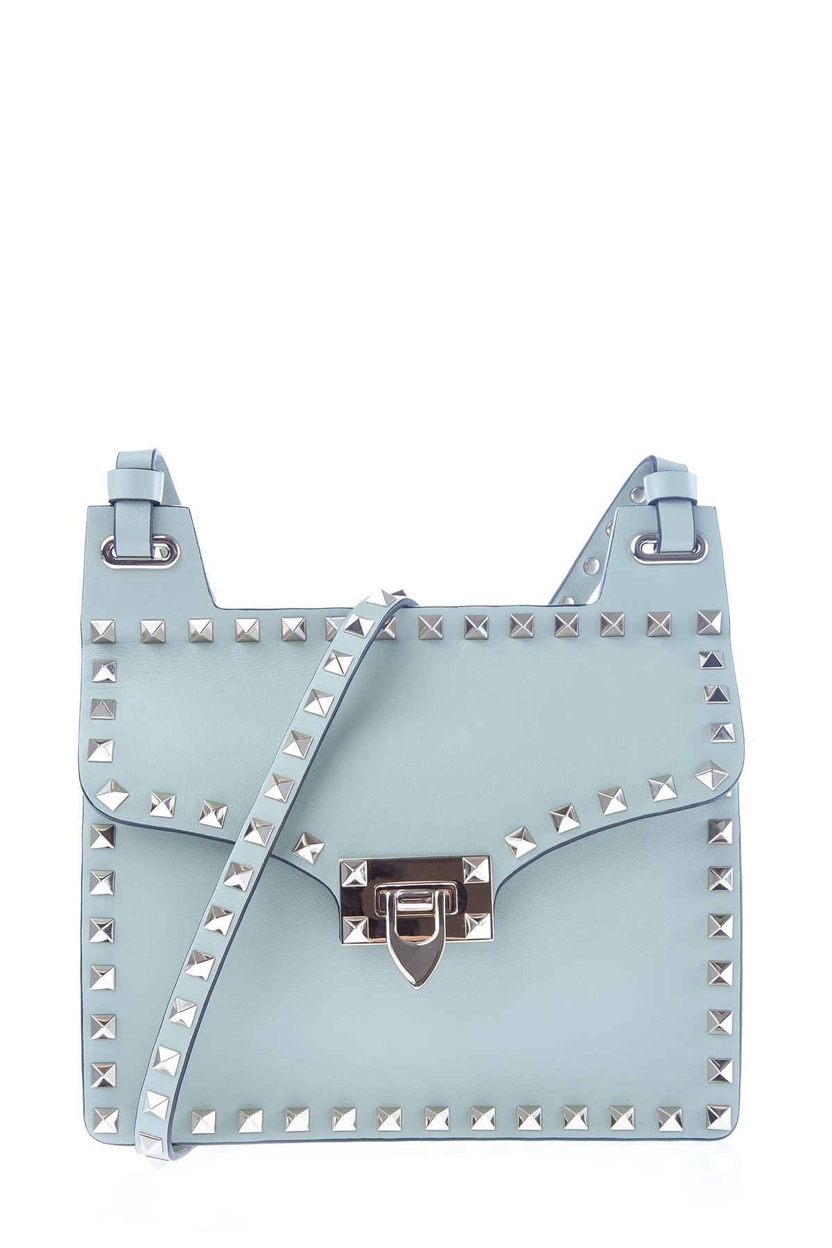 

Сумка Rolling Rockstud Shoulder в мятном оттенке с серебристыми заклепками, Зеленый