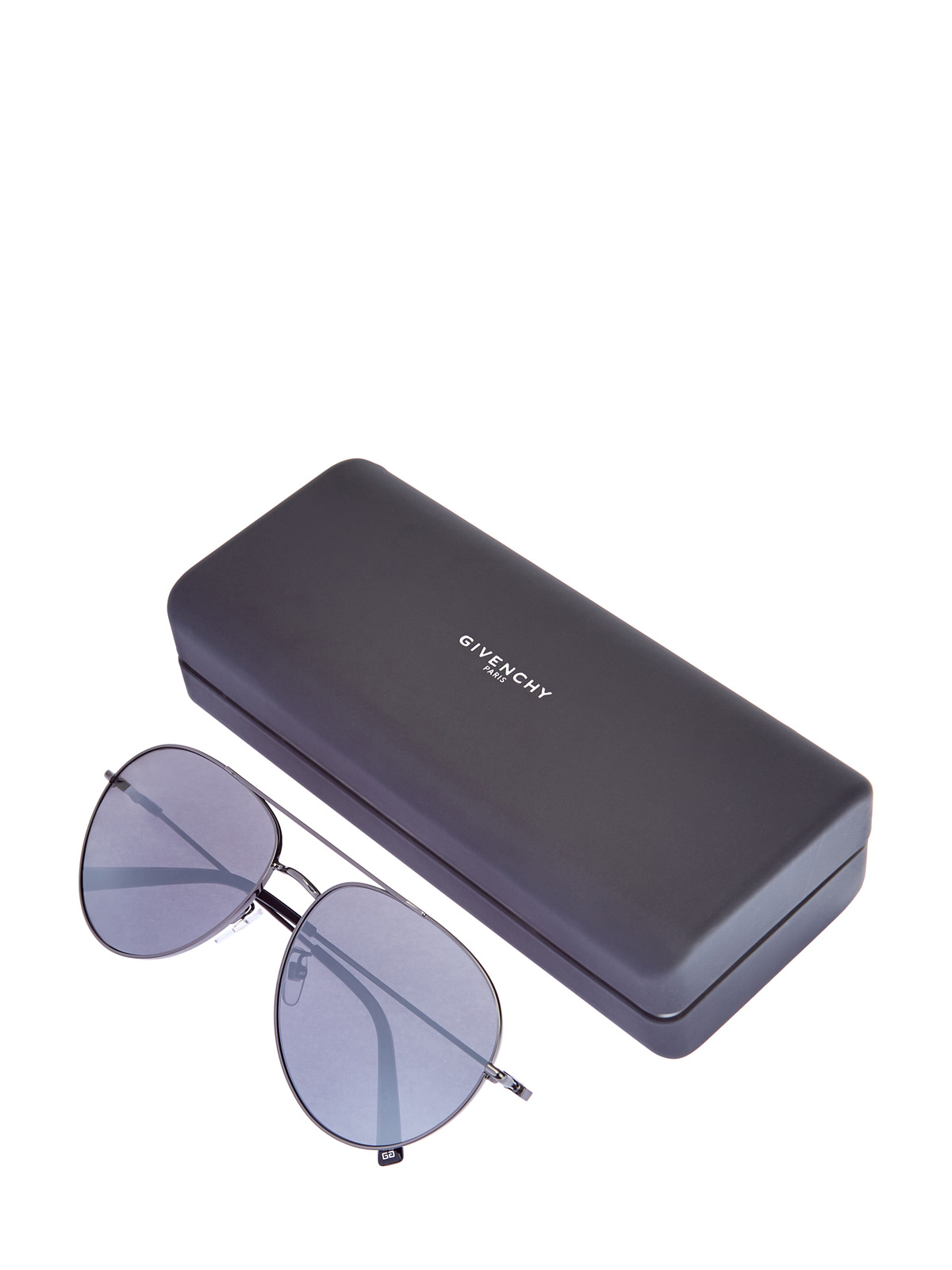 Минималистичные очки-авиаторы с тонкой оправой из металла GIVENCHY (sunglasses), цвет черный, размер S;M;L - фото 4