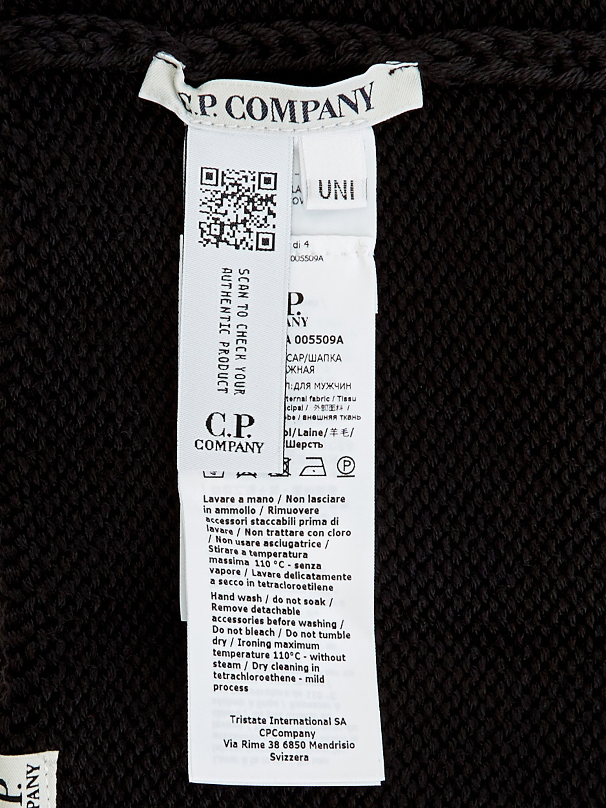 Шапка-балаклава Goggles из шерсти мериноса C.P.COMPANY, цвет черный, размер 50;52;54;56;46 - фото 4