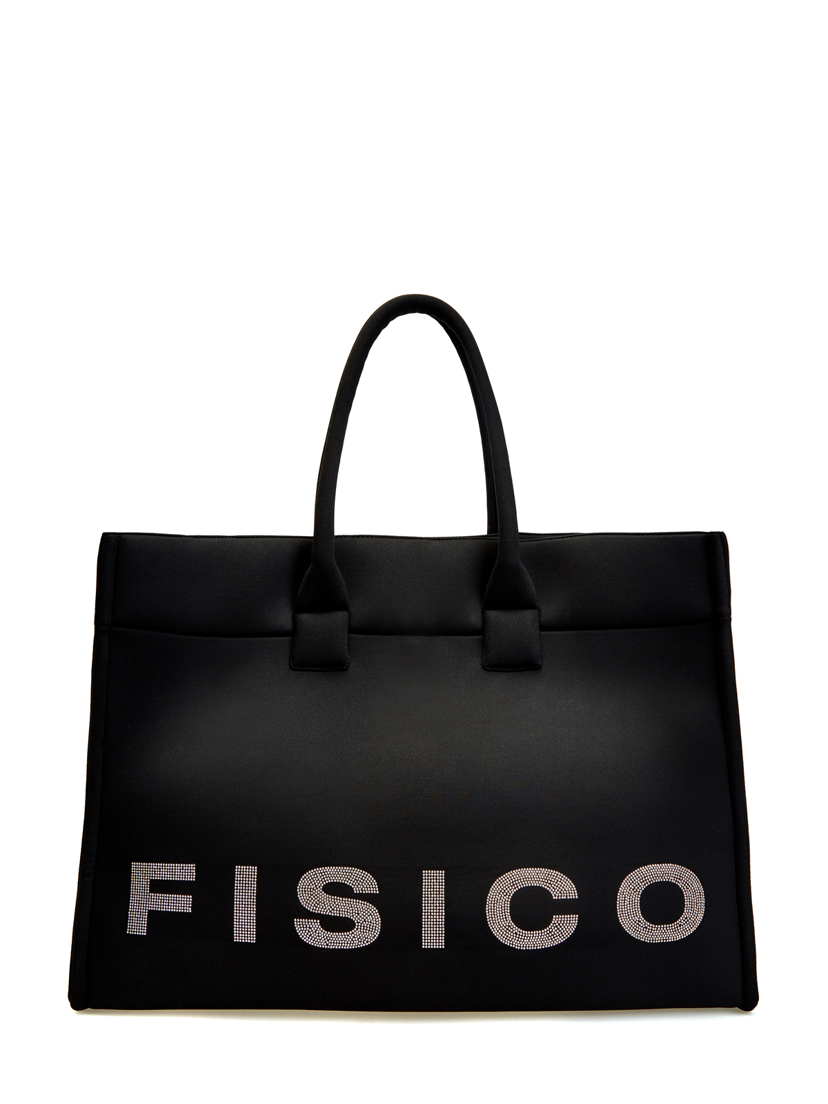 Вместительная сумка-шоппер с декором из стразов FISICO, цвет черный, размер M - фото 1