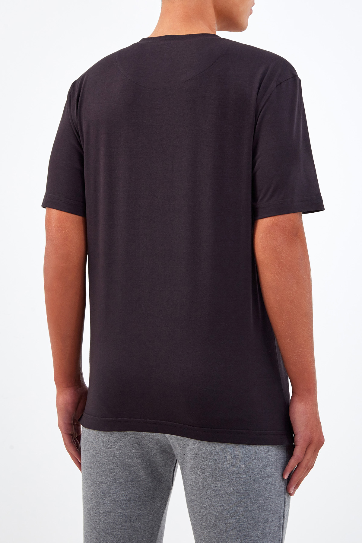 Хлопковая футболка из джерси с принтом-камуфляж CANALI, цвет черный, размер 52;54;56;60;50;58 - фото 4