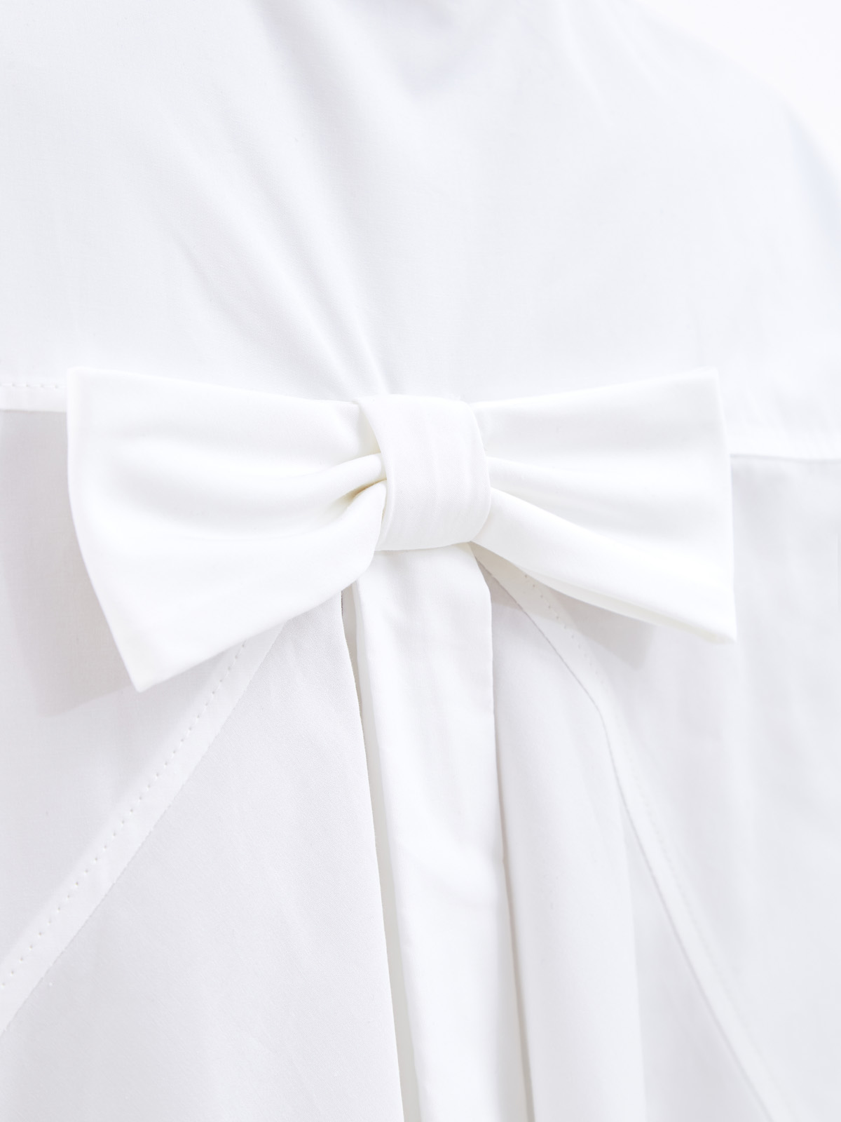 Блуза из поплина с бантом и драпировкой на спинке VALENTINO, цвет белый, размер 36;40;42;38 - фото 5