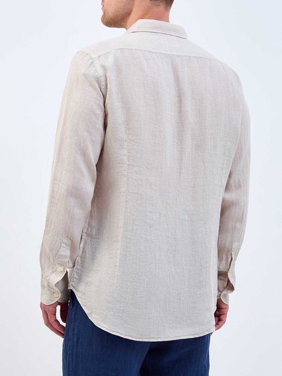 Рубашка свободного прямого кроя из дышащего льна MC2 SAINT BARTH, цвет бежевый, размер 52;54;56 - фото 4