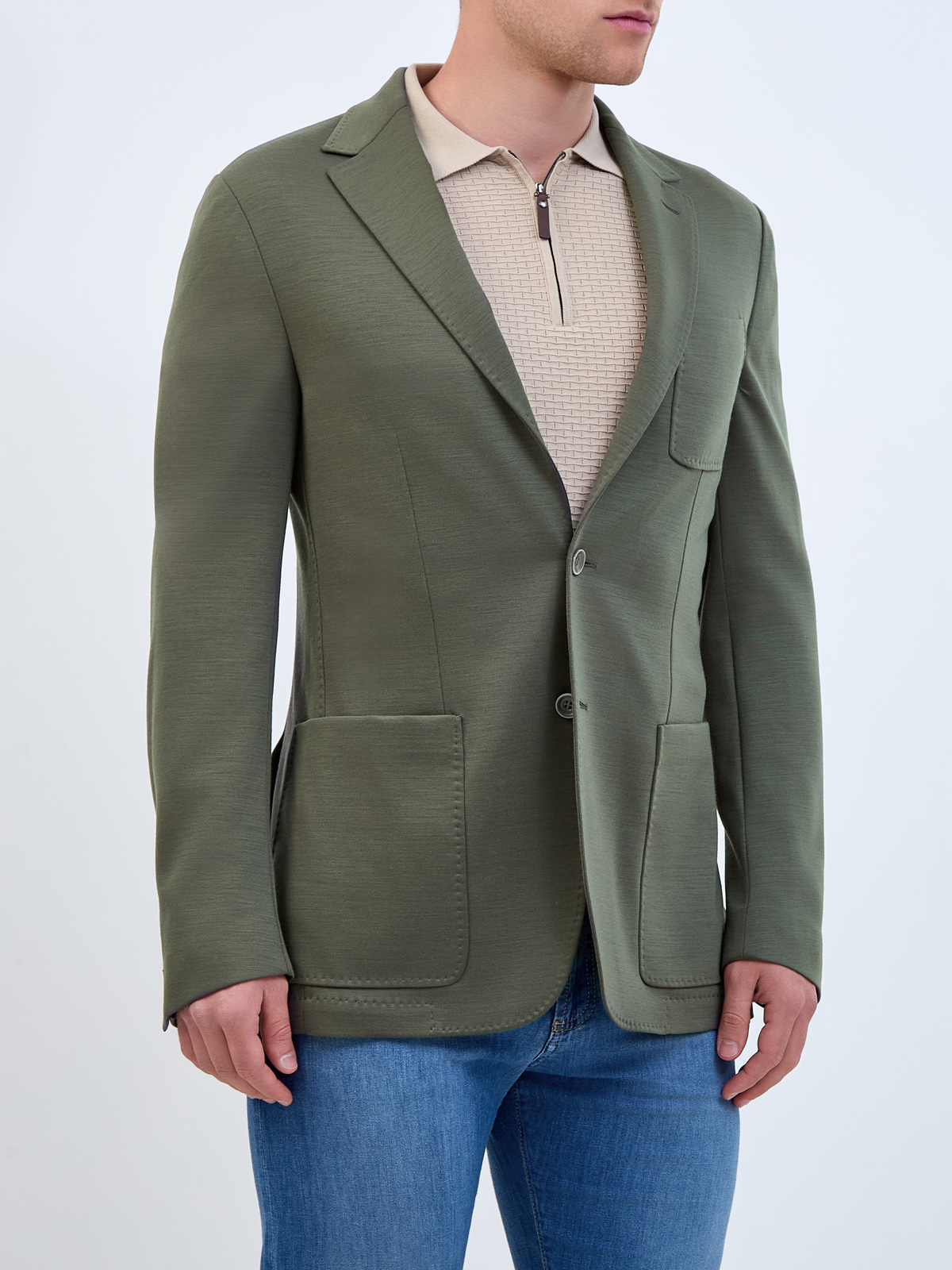Блейзер в стиле sprezzatura из гладкой шерстяной ткани CANALI, цвет зеленый, размер 50;52;54;56 - фото 3