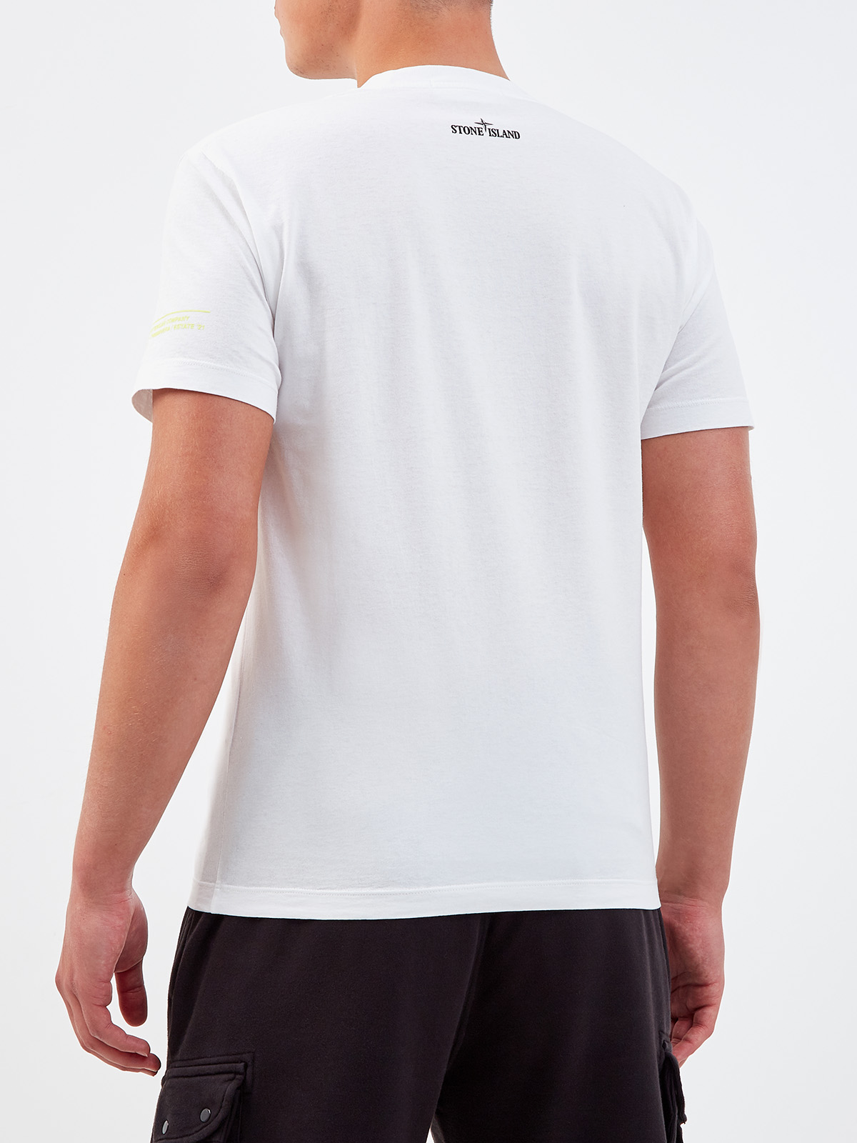 Белая футболка из джерси с яркой аппликацией STONE ISLAND, цвет белый, размер S;M;L;XL;2XL;3XL - фото 4