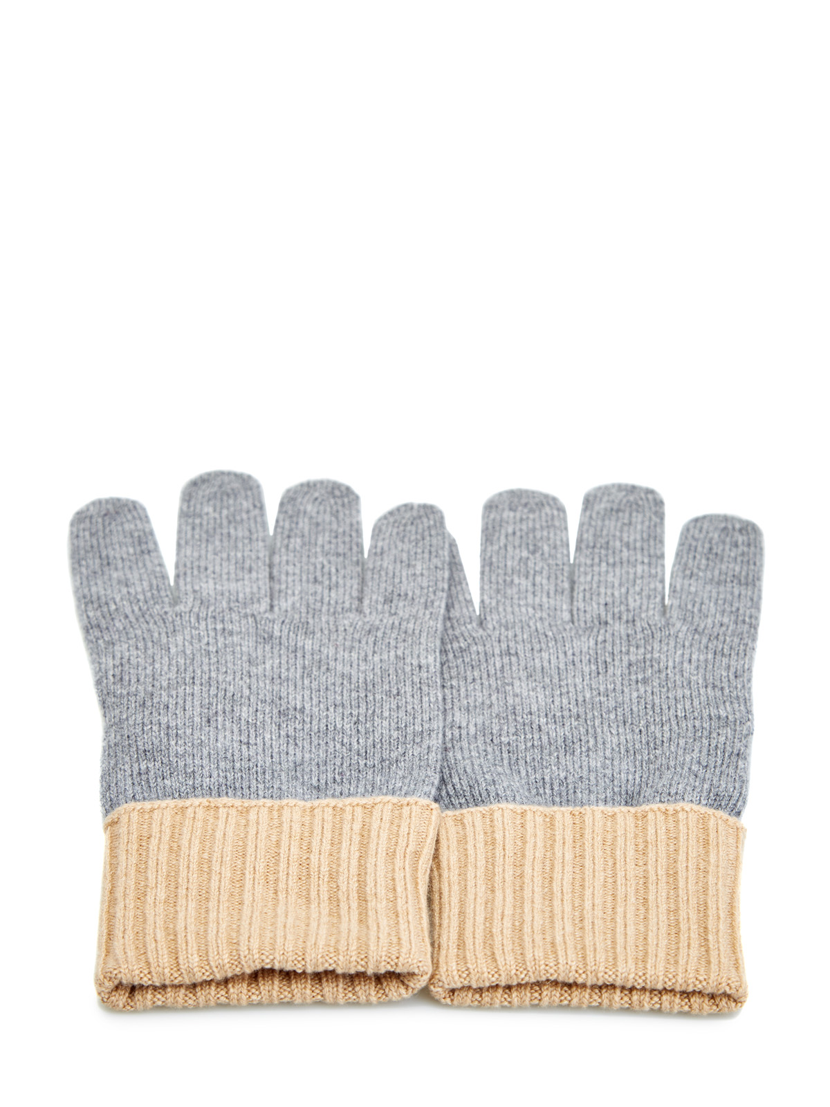 Двухцветные перчатки из мягкой кашемировой пряжи ELEVENTY, размер L;XL;2XL - фото 3