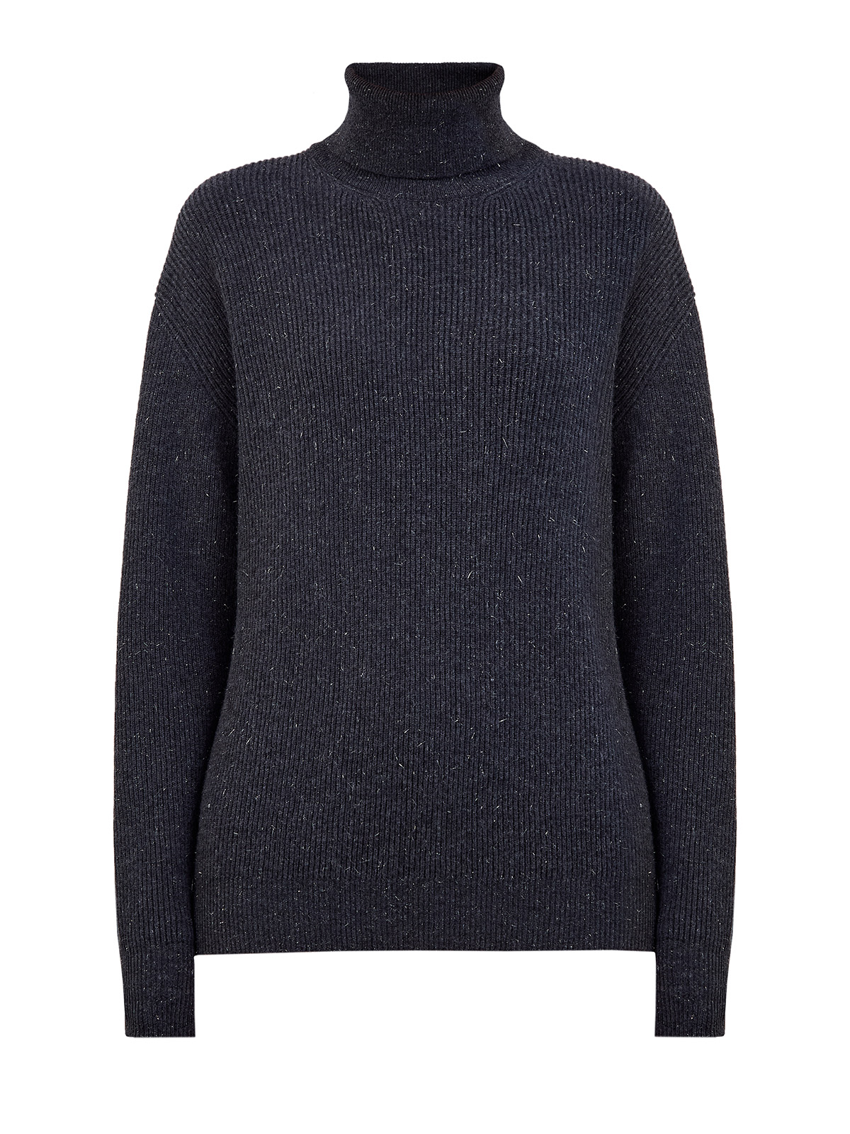 

Свитер из шерсти, шелка и кашемира с серебристой нитью ламе, Серый, Свитер из шерсти, шелка и кашемира с серебристой нитью ламе