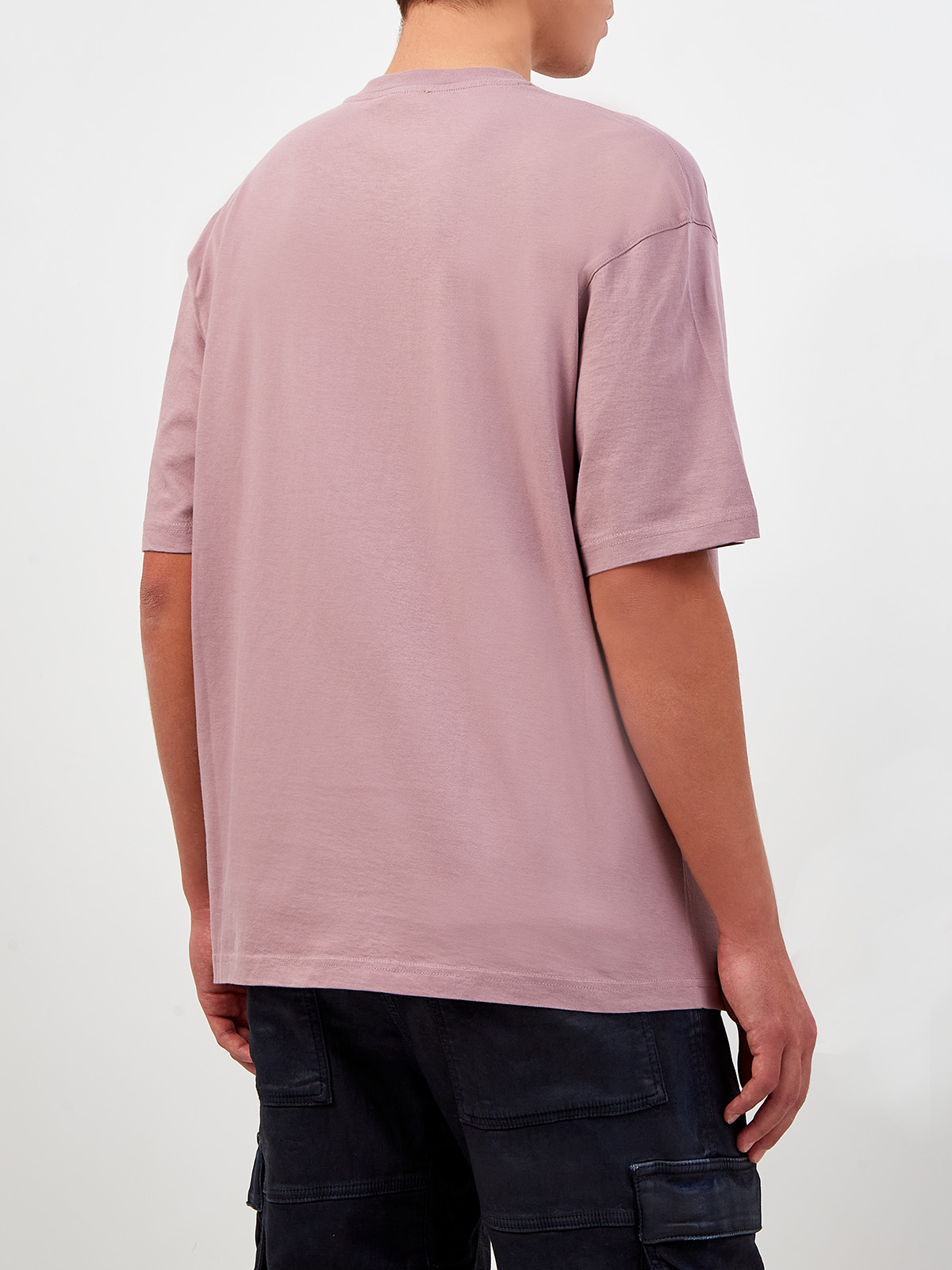 Свободная футболка T-Wash из хлопка с двойным принтом DIESEL, цвет розовый, размер XS;S;M;L;XL;2XL - фото 4