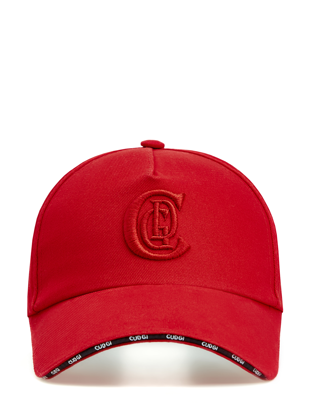 Бейсболка из хлопкового габардина с объемным вышитым логотипом CUDGI, цвет красный, размер 58;59