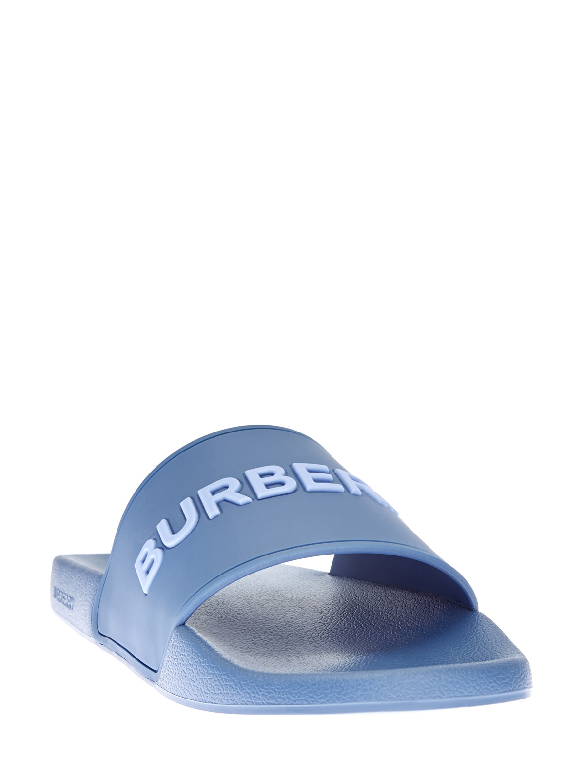 Шлепанцы из матового полимера с объемным логотипом BURBERRY, цвет синий, размер 6;7;8;9;10;11;12 - фото 3