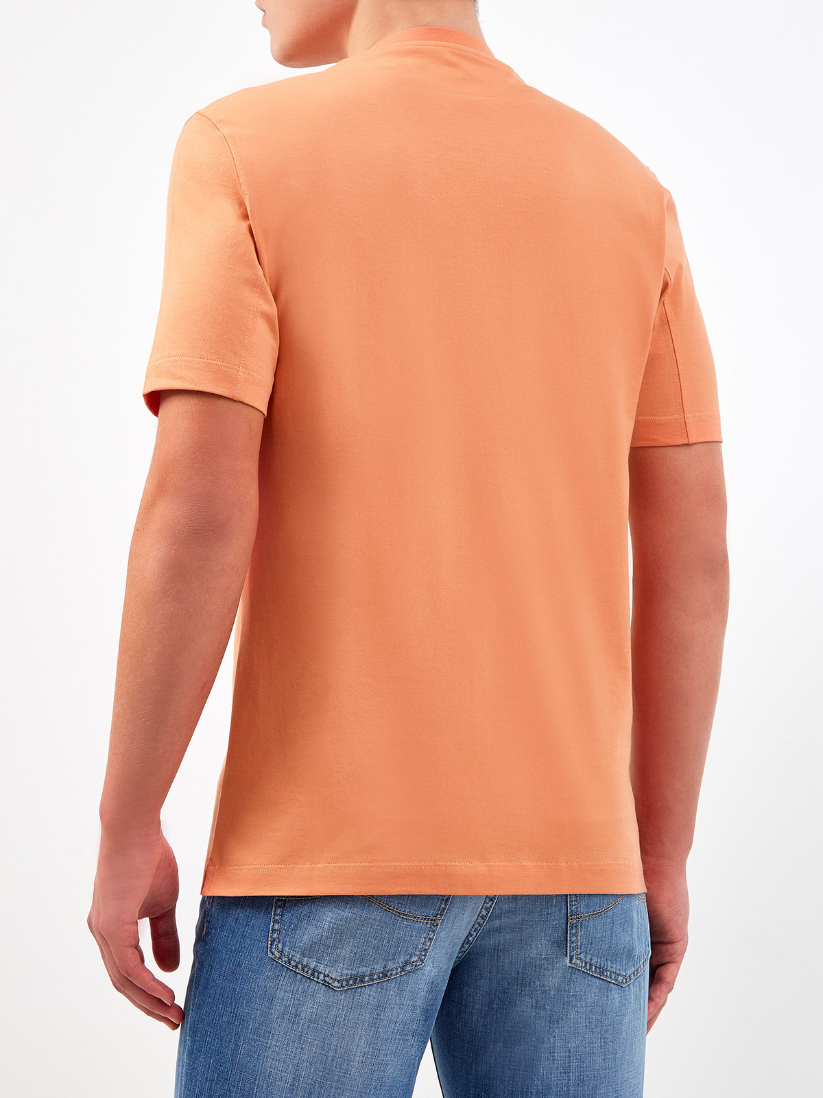 Хлопковая футболка с сезонным принтом Dream Out Loud BRUNELLO CUCINELLI, цвет оранжевый, размер 50;52;54;56;46;48 - фото 4