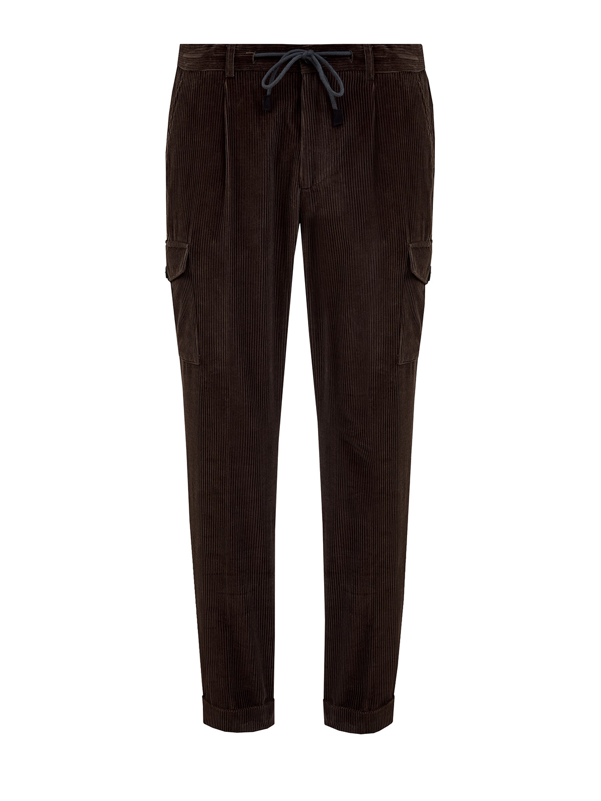 

Брюки-карго из хлопкового вельвета с поясом на кулиске, Коричневый, Брюки-карго из хлопкового вельвета с поясом на кулиске