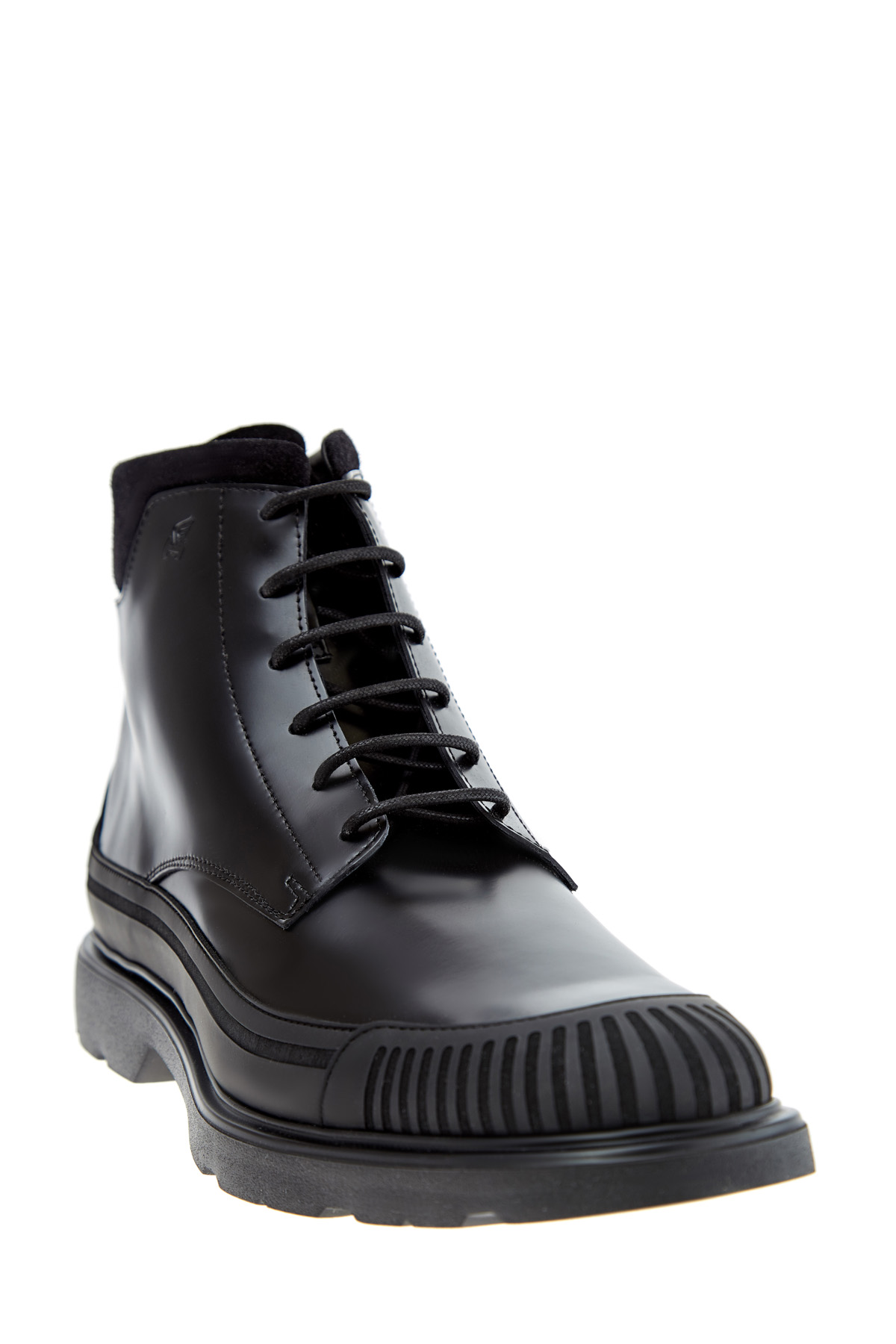 Высокие ботинки с прорезиненной отделкой и текстильными манжетами HOGAN, цвет черный, размер 43.5;44;44.5 - фото 3