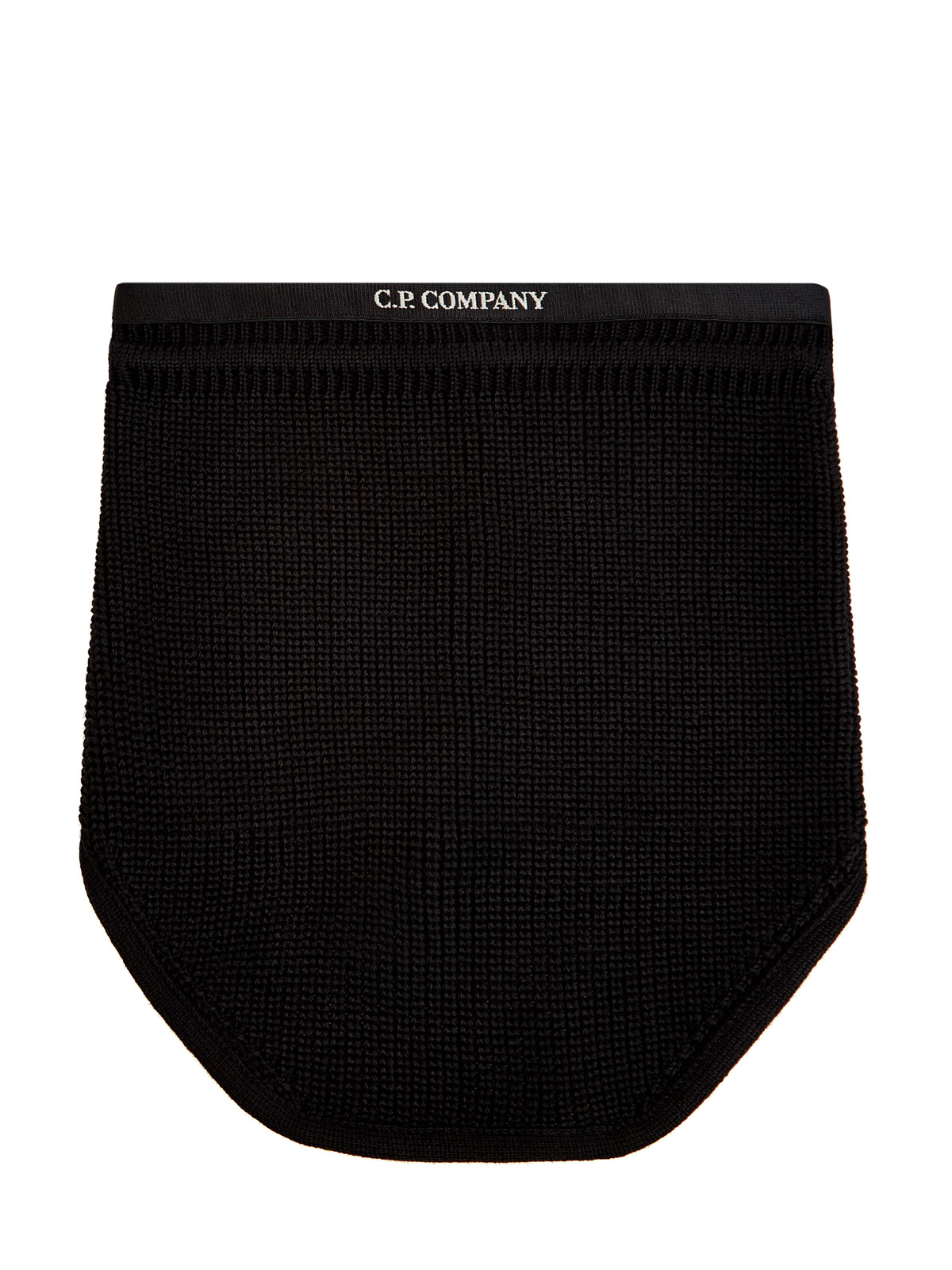 Регулируемый шарф-снуд из шерсти мериноса с логотипом C.P.COMPANY, цвет черный, размер 57
