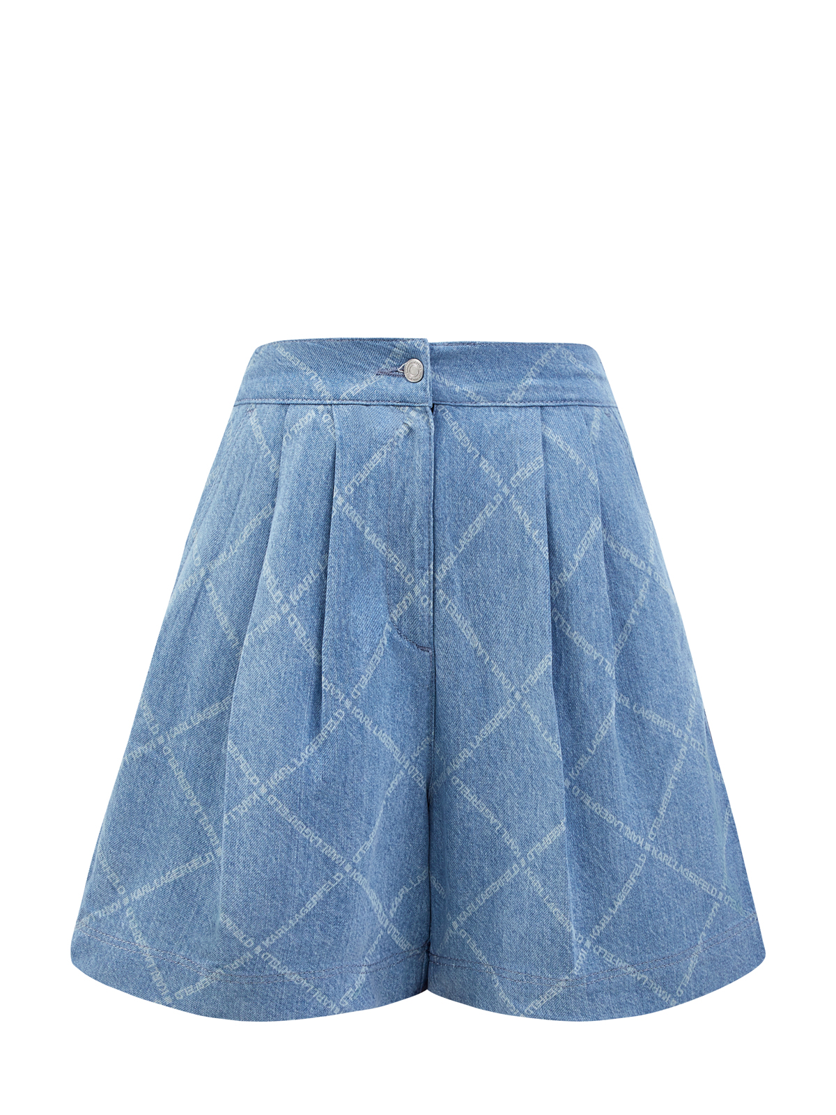 Легкие шорты из лиоцелла с эластичным поясом и принтом KARL LAGERFELD, цвет синий, размер XS;L;S