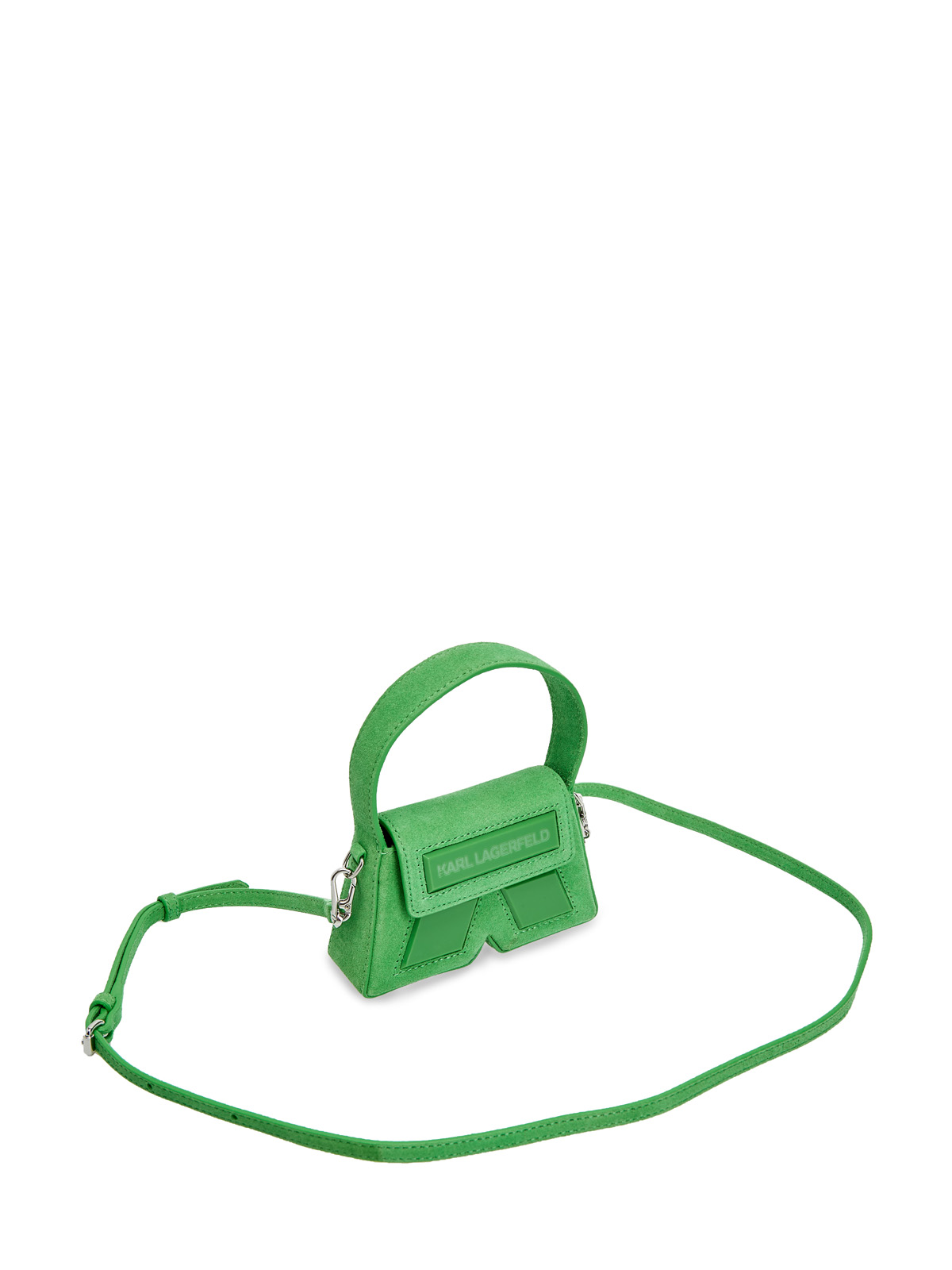 Миниатюрная сумка K/Essential Nano Bag из замши KARL LAGERFELD, цвет зеленый, размер 50;52;54;56;58;48 Миниатюрная сумка K/Essential Nano Bag из замши - фото 2