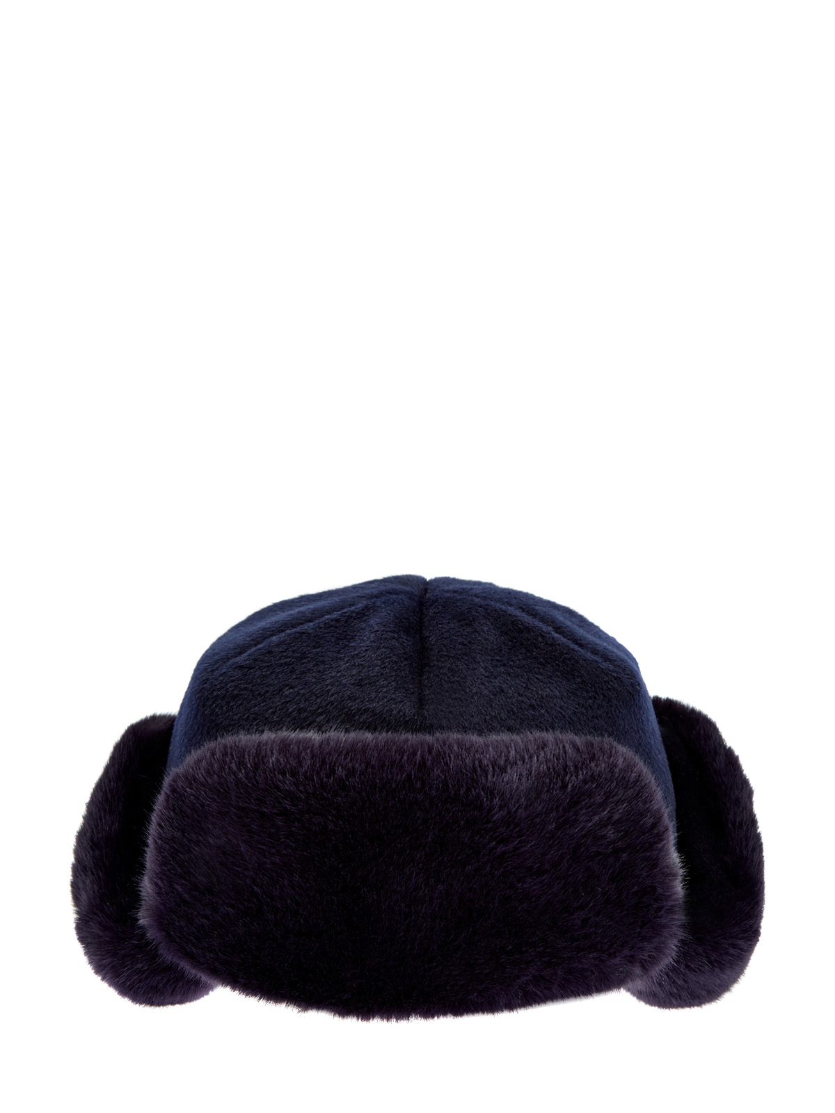 Утепленная шапка-трансформер из шерсти и эко-меха CUDGI, цвет синий, размер L - фото 1