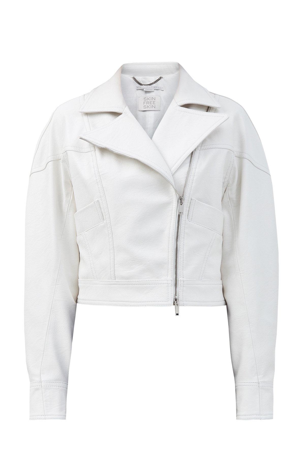 Куртка из текстурированной эко-кожи Skin Free Skin STELLA McCARTNEY белого цвета