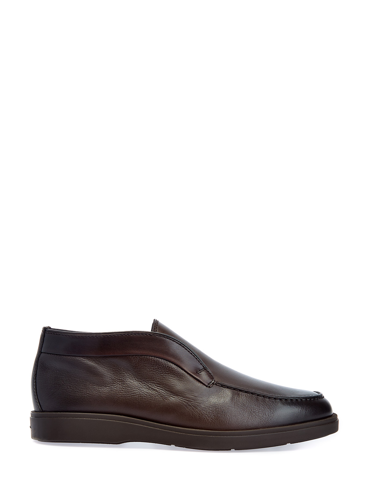 Окрашенные вручную ботинки из кожи с меховой отделкой SANTONI, цвет коричневый, размер 40.5;41;41.5;42.5;43;43.5;44