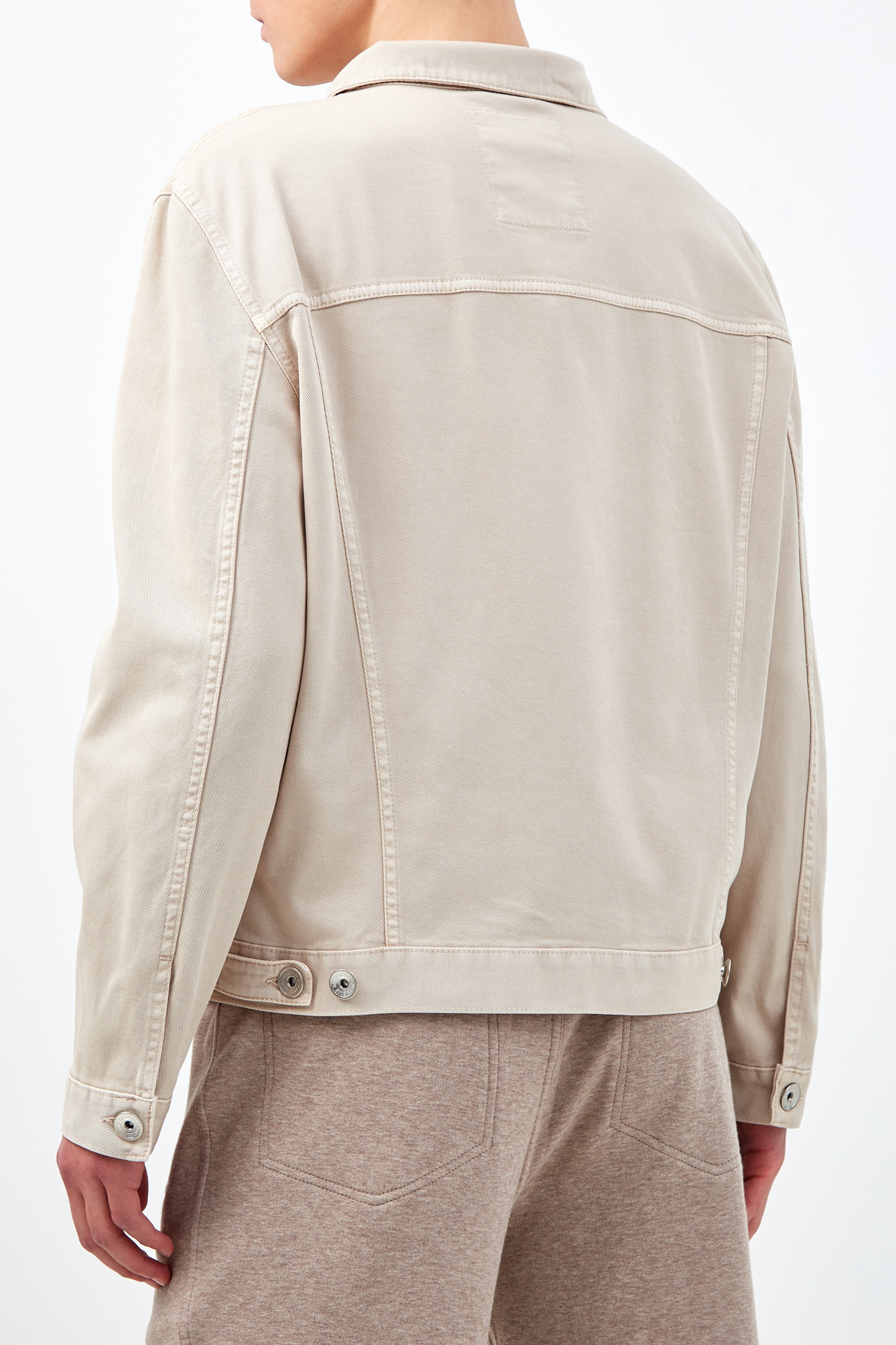 Куртка из денима с матовой фурнитурой BRUNELLO CUCINELLI, цвет бежевый, размер 54 - фото 4