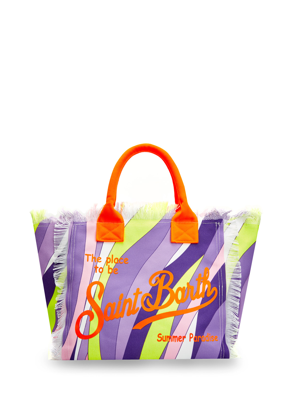 Пляжная сумка с принтом Shape Wave и бахромой MC2 SAINT BARTH, цвет мульти, размер S - фото 1