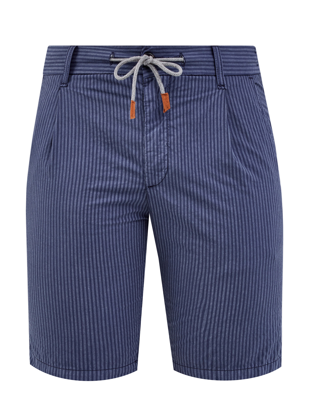 Удлиненные шорты из дышащего хлопка с принтом в полоску ELEVENTY, цвет синий, размер 48;50;52;54;58;46 - фото 1