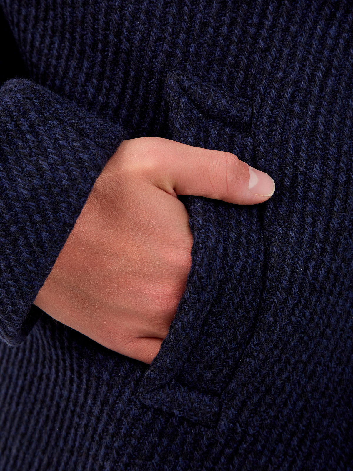 Укороченное двубортное пальто из шерстяной саржи ETRO, цвет синий, размер 48;50;52;54;56 - фото 5