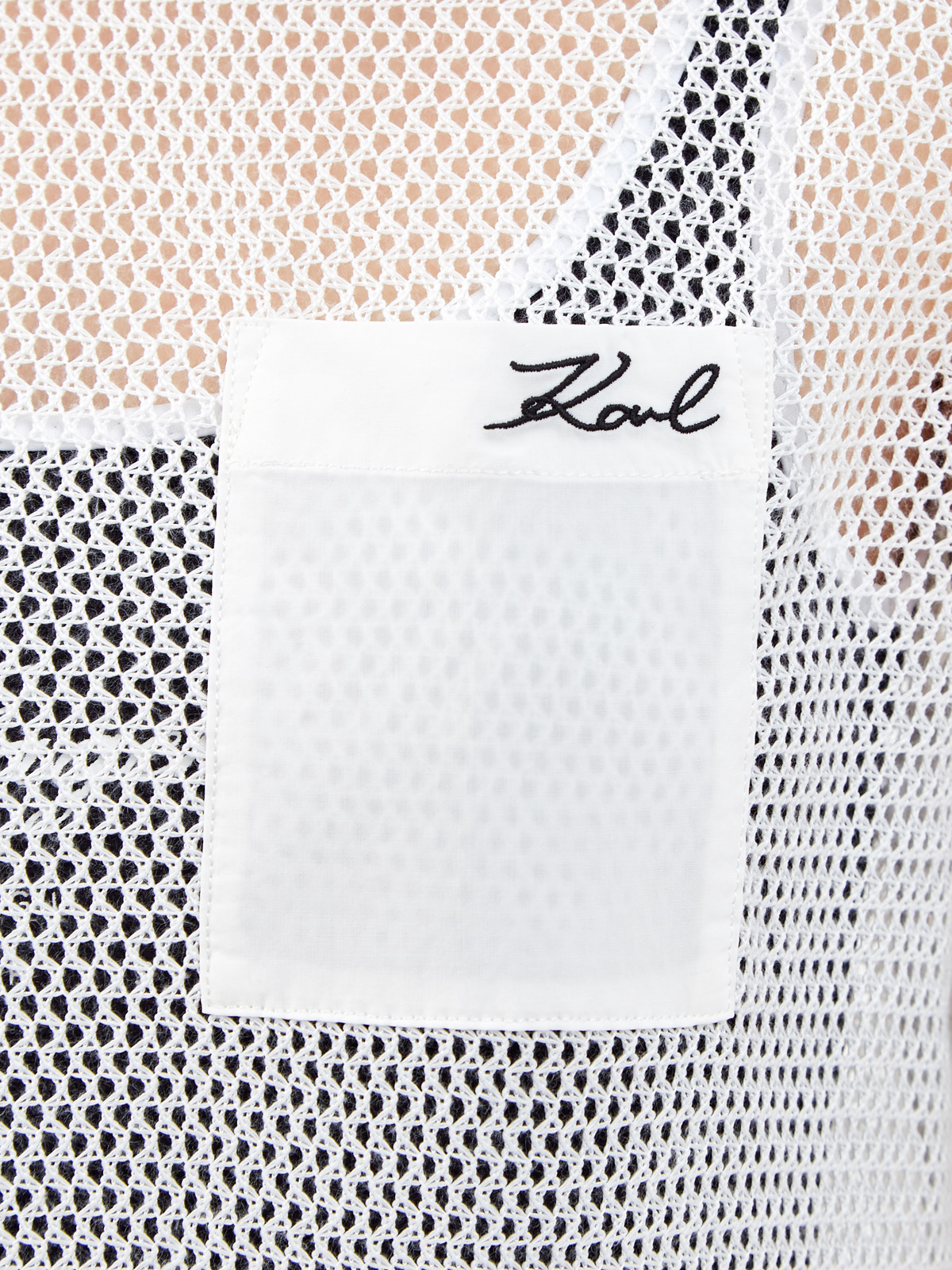 Футболка-oversize K/Signature из сетчатого трикотажа KARL LAGERFELD, цвет белый, размер M;L;XS Футболка-oversize K/Signature из сетчатого трикотажа - фото 5