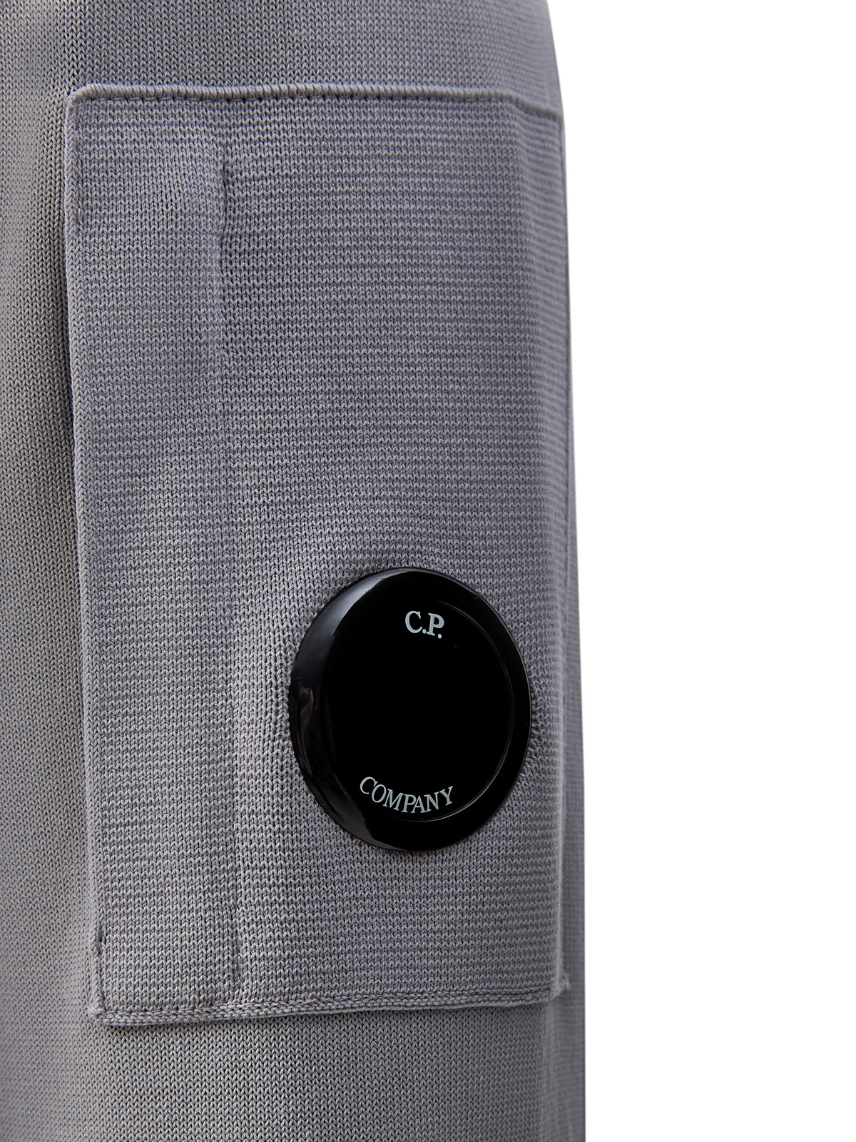 Джемпер из тонкого хлопкового крепа с фирменной линзой C.P. C.P.COMPANY, цвет серый, размер M;L;XL - фото 5
