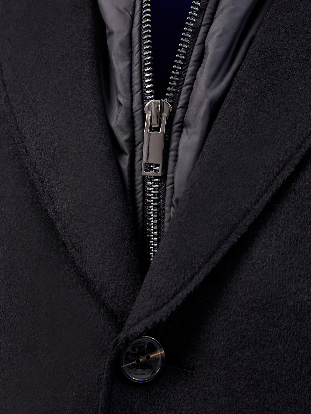 Комбинированное пальто из шерсти и нейлона CUDGI, цвет черный, размер L;M;XL;2XL;3XL - фото 5