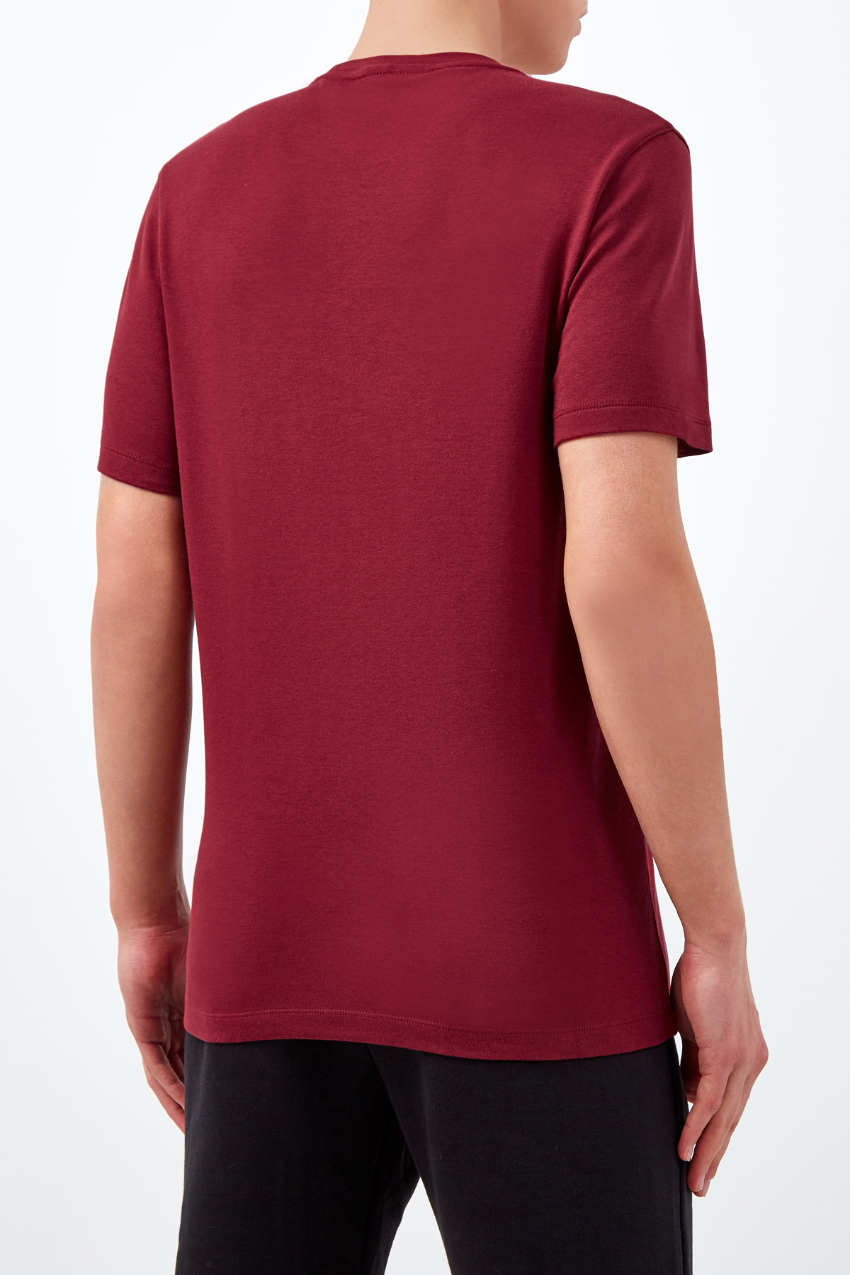 Однотонная футболка с вышитым логотипом MICHAEL KORS, цвет бордовый, размер XL - фото 4