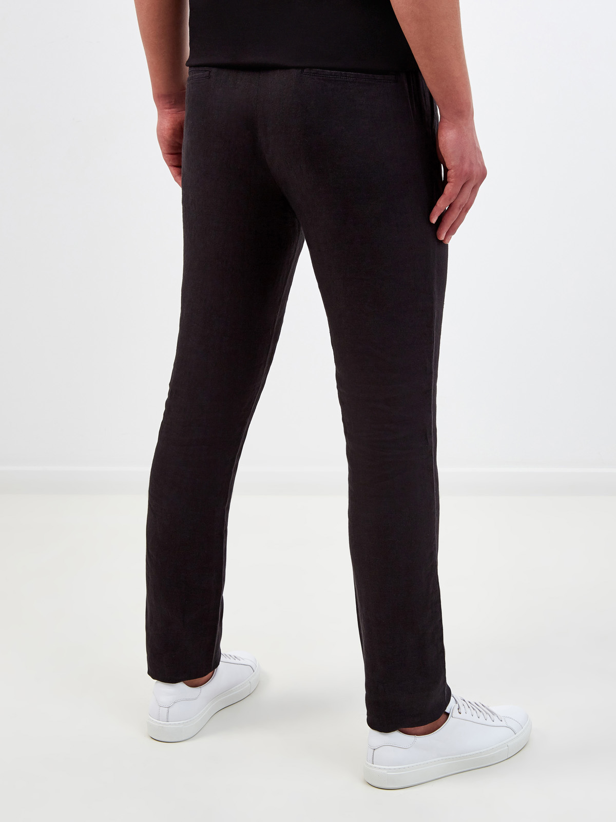 Однотонные брюки из дышащей льняной ткани CUDGI, цвет черный, размер M;L;XL;2XL;S - фото 4