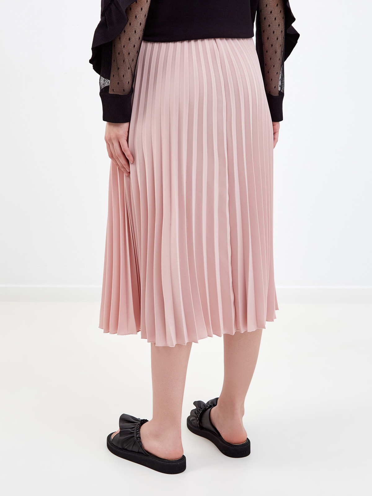 Свободная юбка-плиссе из струящегося крепа REDVALENTINO, цвет розовый, размер M;L;S - фото 4
