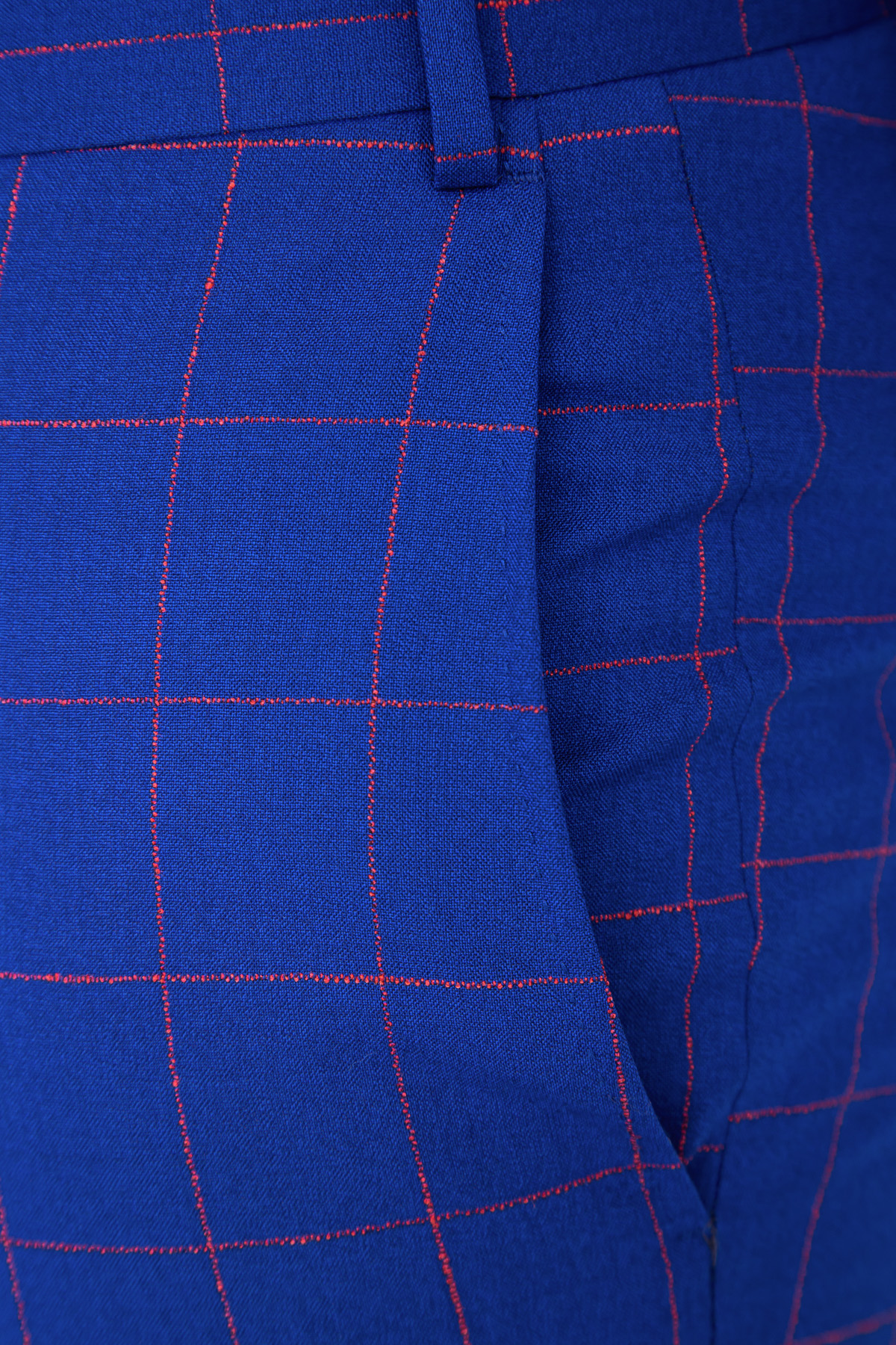 Костюм из шерстяной ткани в контрастную клетку CANALI, цвет синий, размер 52;52 - фото 8