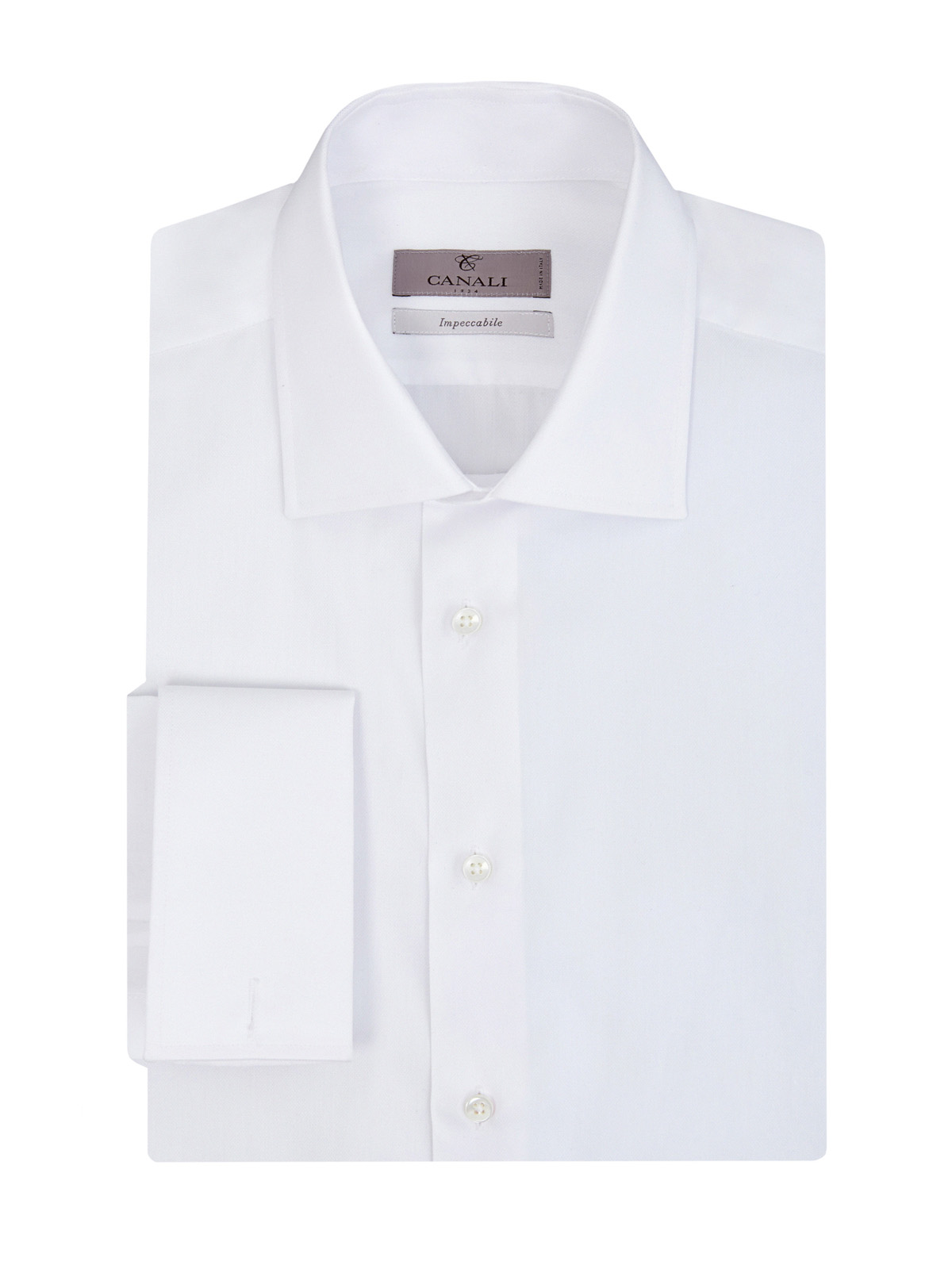Рубашка из поплина Impeccabile с манжетами под запонки CANALI, цвет белый, размер 52;54;56;58;52 - фото 1