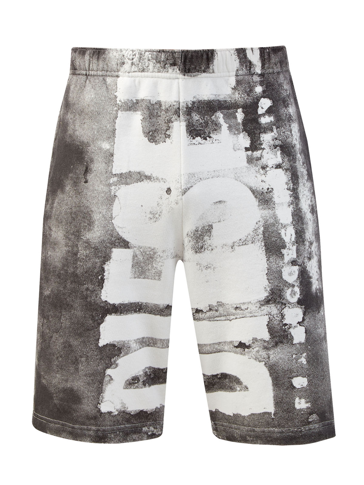 Удлиненные шорты P-Marshy с принтом в стиле граффити DIESEL серого цвета