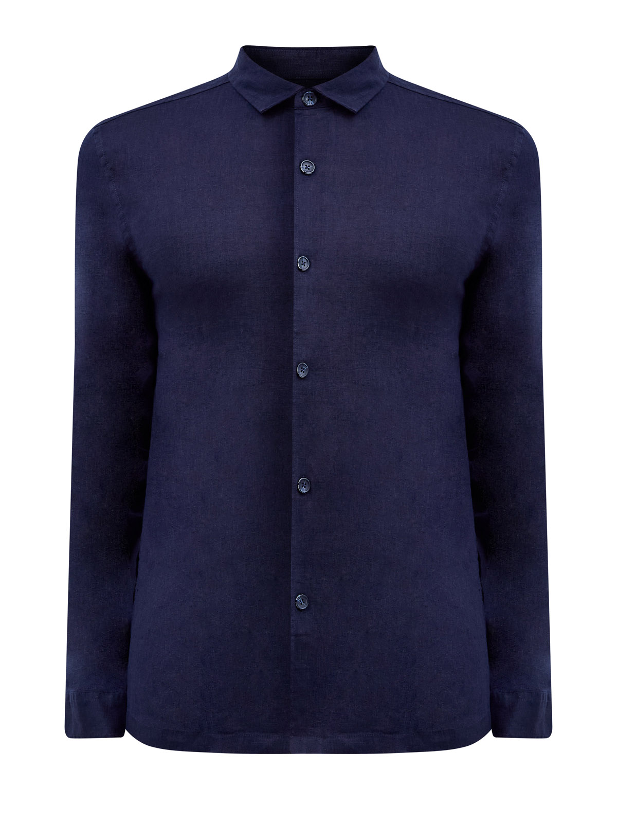 Льняная рубашка в стиле sprezzatura с длинными рукавами CUDGI, цвет синий, размер 50;52;54;58 - фото 1