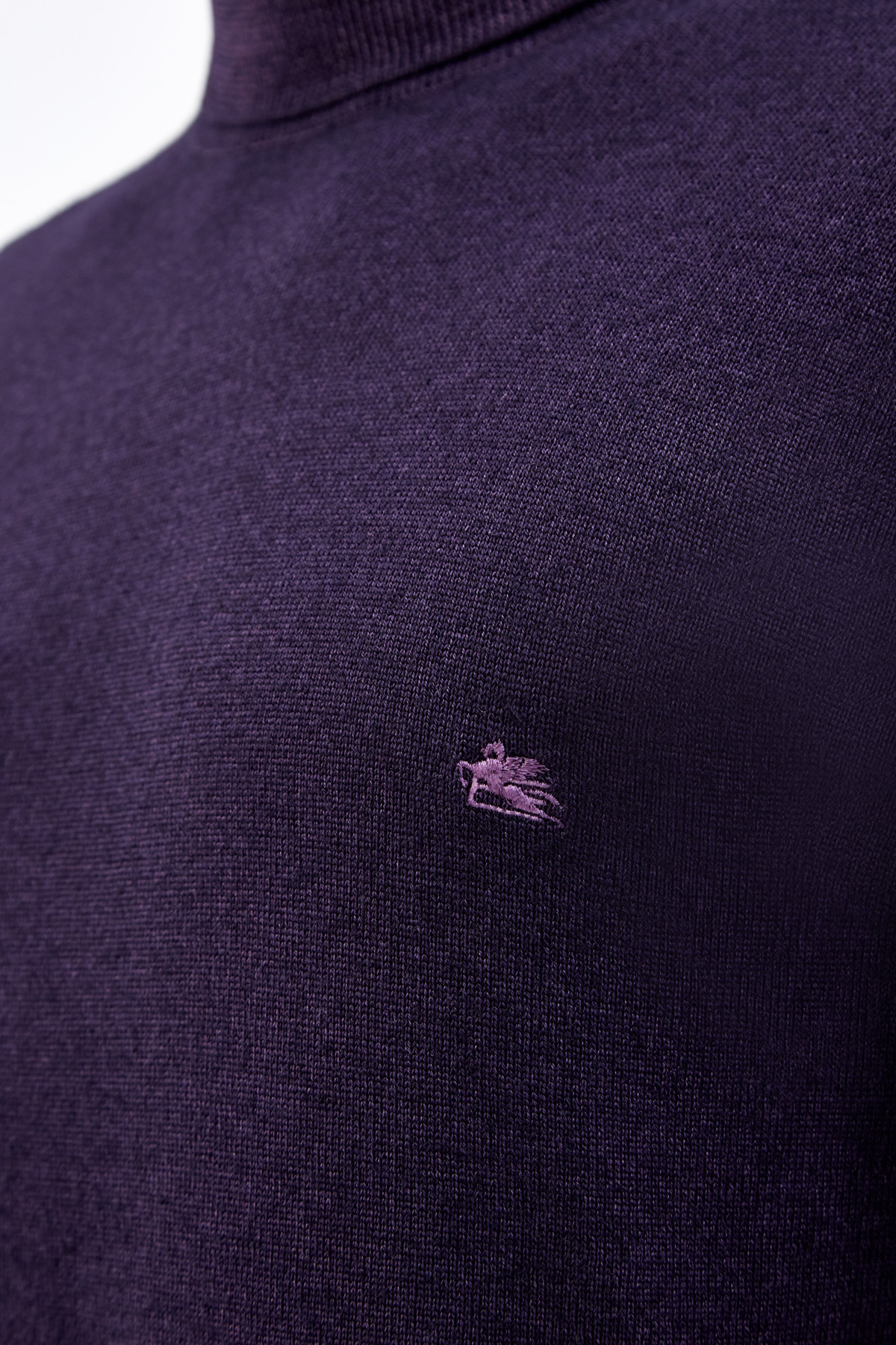 Джемпер с высоким воротом из шерстяной пряжи ETRO, цвет фиолетовый, размер 48;52;50 - фото 3