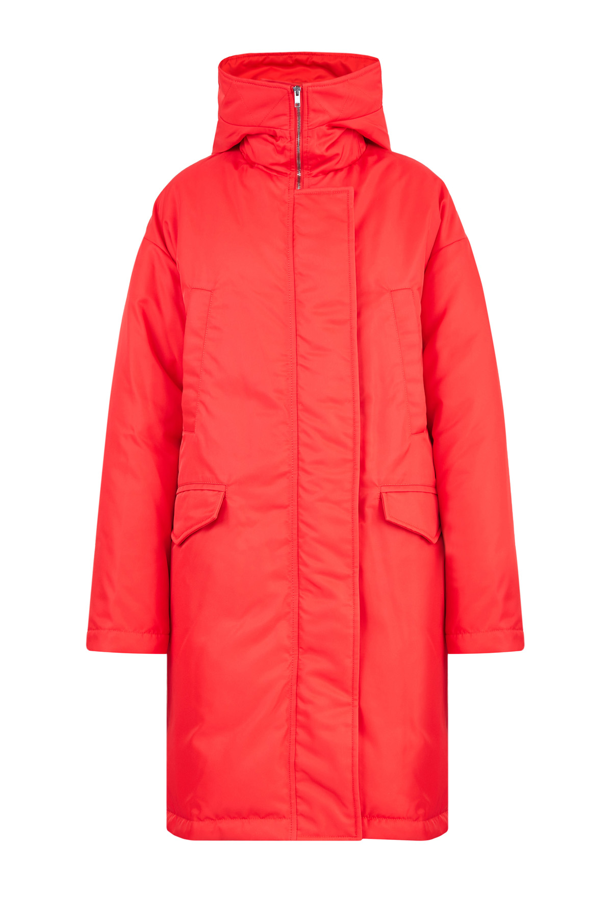 

Пуховик oversize-коя из нейлона алого оттенка, Красный